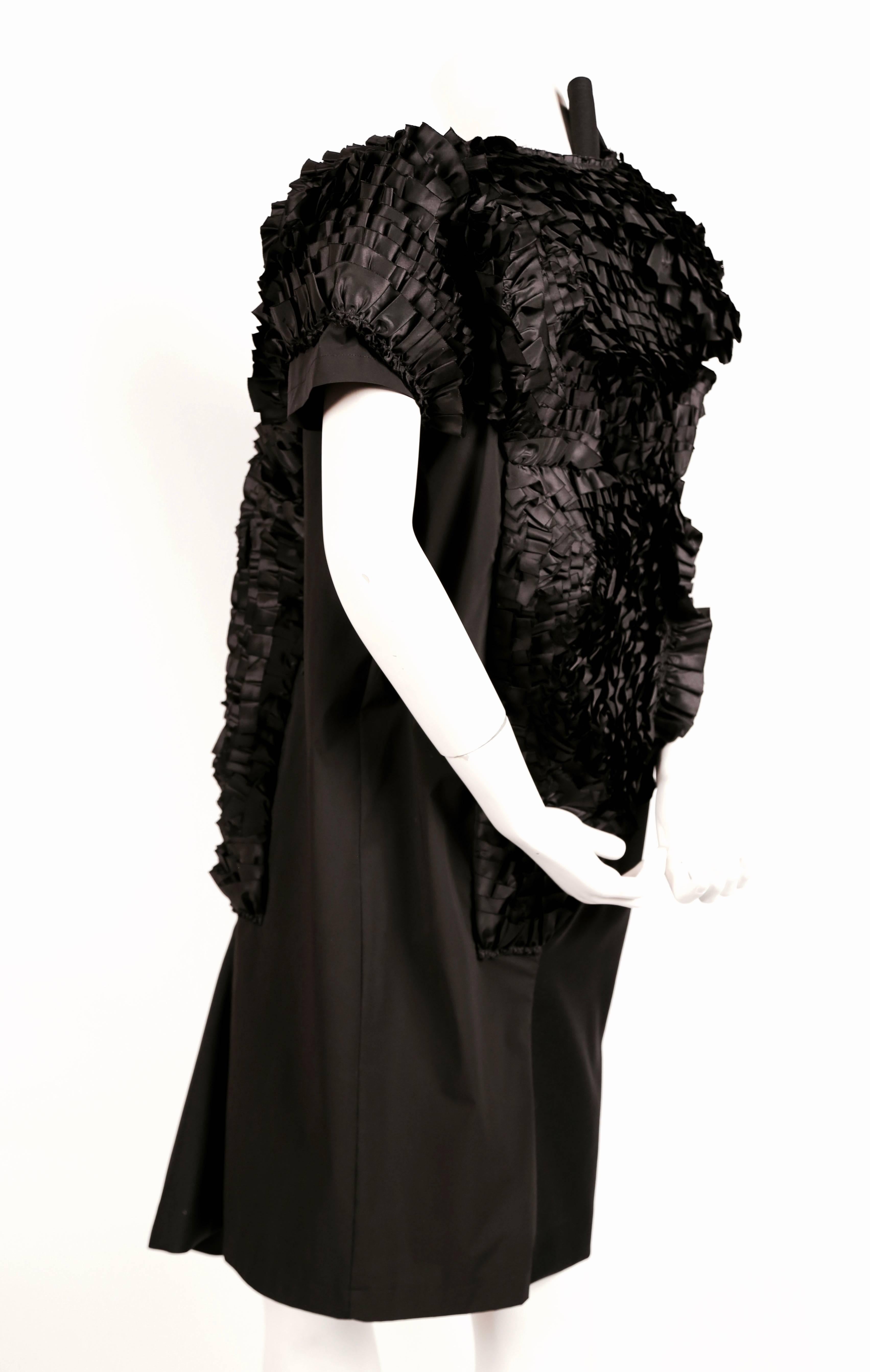 COMME DES GARCONS asymmetrically cut black dress with ruffles - unworn In New Condition In San Fransisco, CA