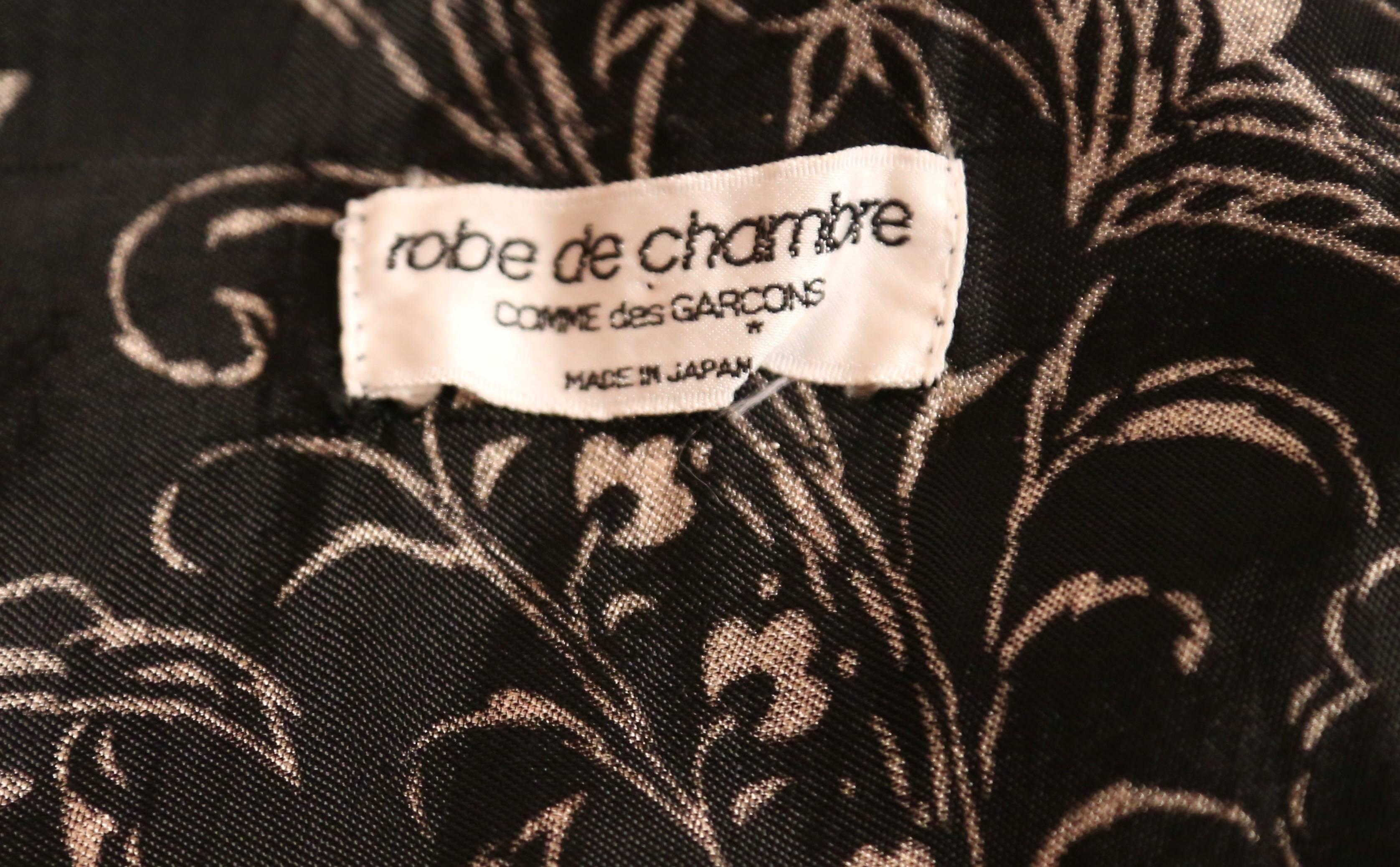 COMME DES GARCONS robe de chambre imprimée abstraite des années 1980 État moyen - En vente à San Fransisco, CA