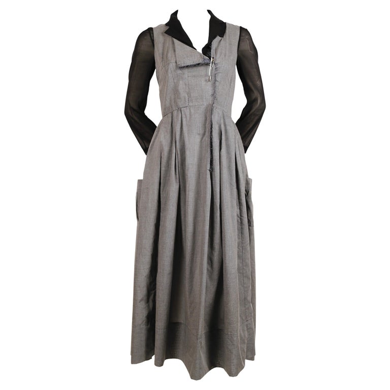 new 2000 COMME DES GARCONS double layer runway dress with safety pin ...
