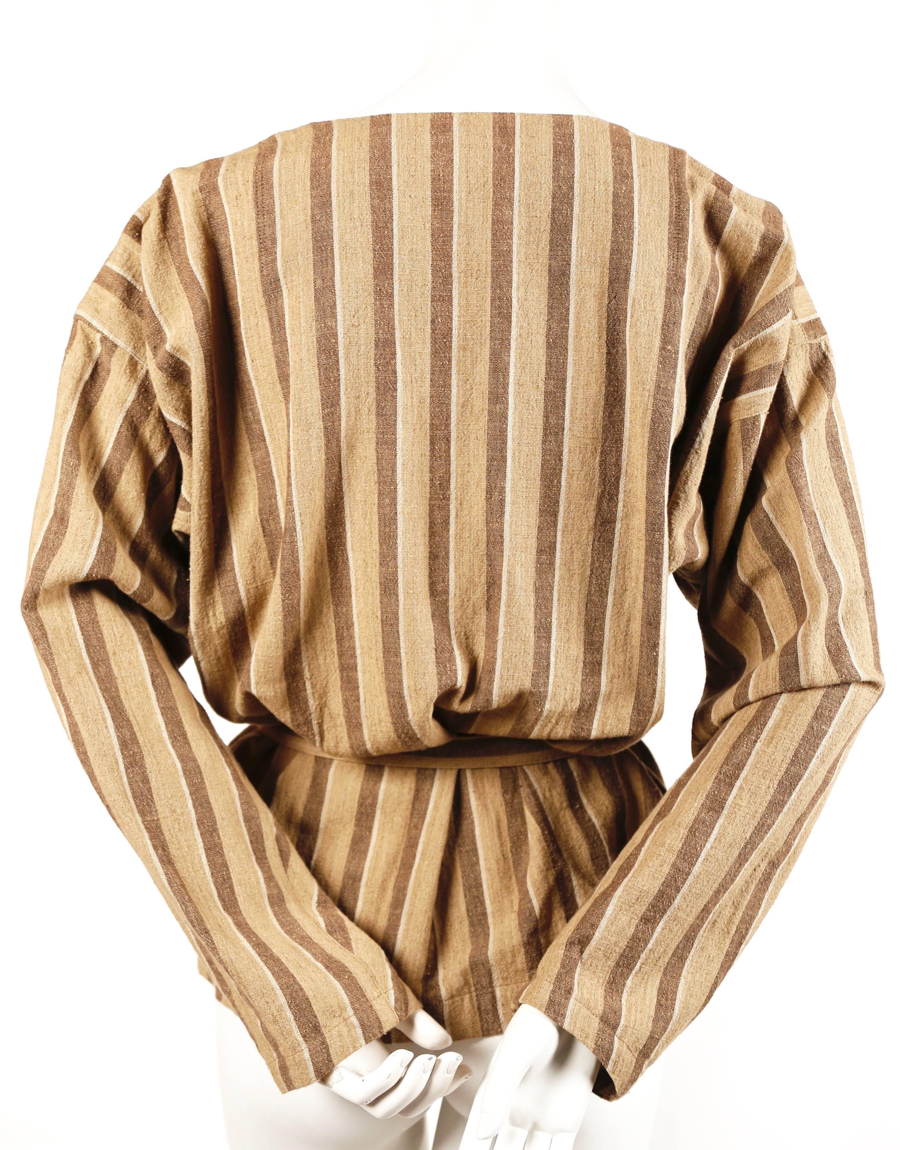 early 1980's ISSEY MIYAKE striped cotton jacket In Excellent Condition In San Fransisco, CA