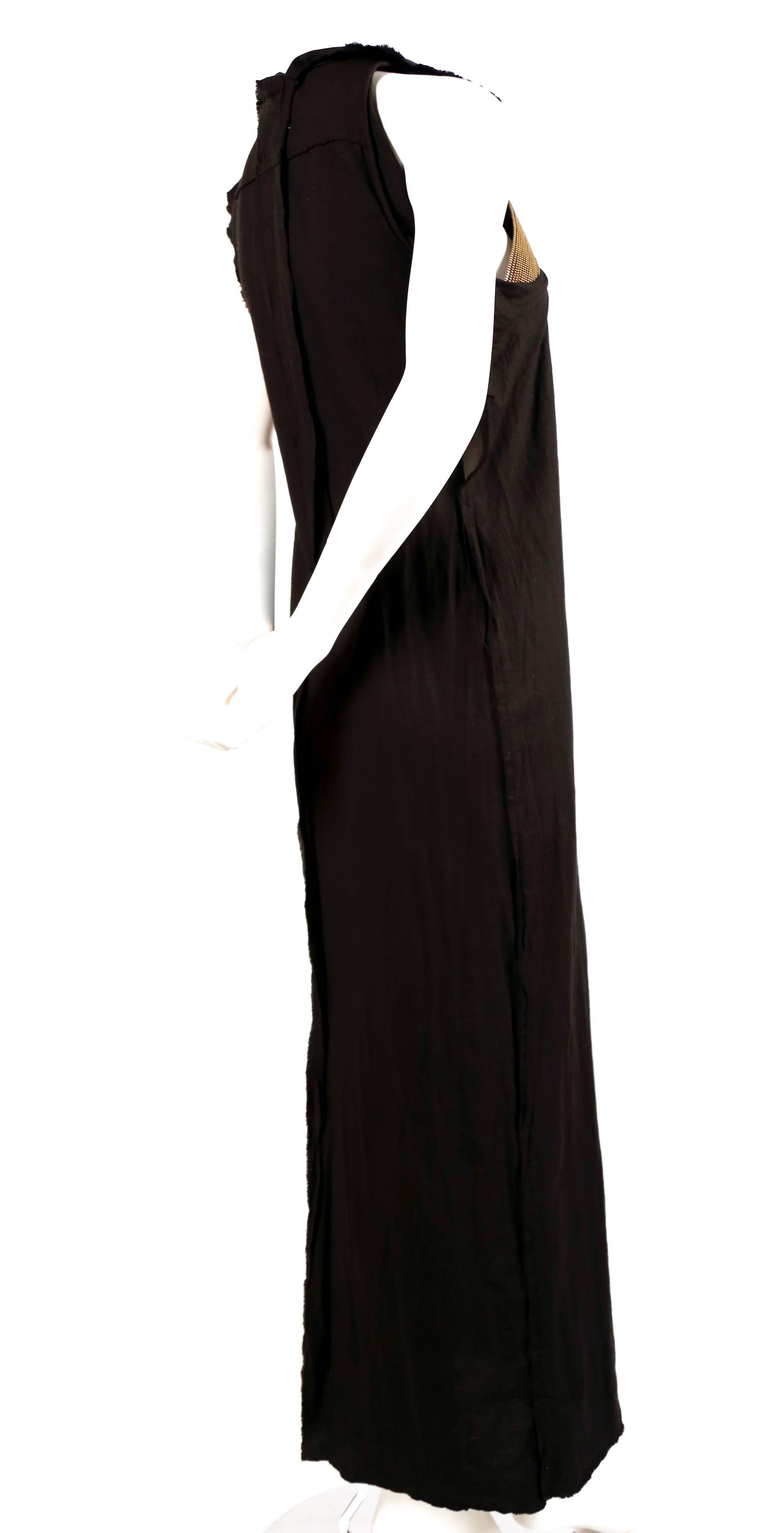 Black 2005 JUNYA WATANABE black runway dress with layered 'zipper' trim