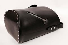 new CELINE Phoebe Philo black leather biker bag with silver grommets