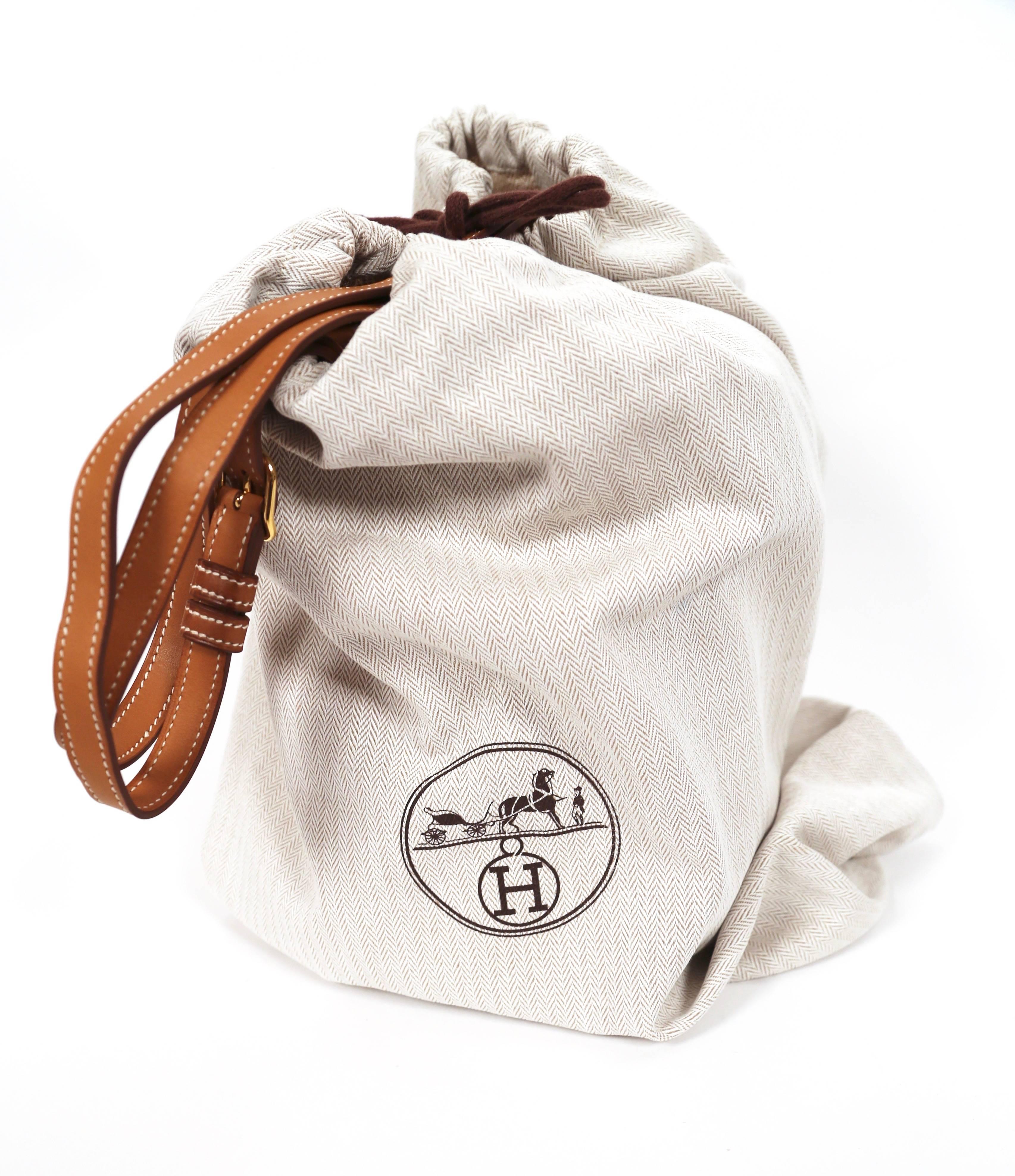 Women's or Men's very rare HERMES Farming Picnic Osier bag in wicker and veau barenia leather