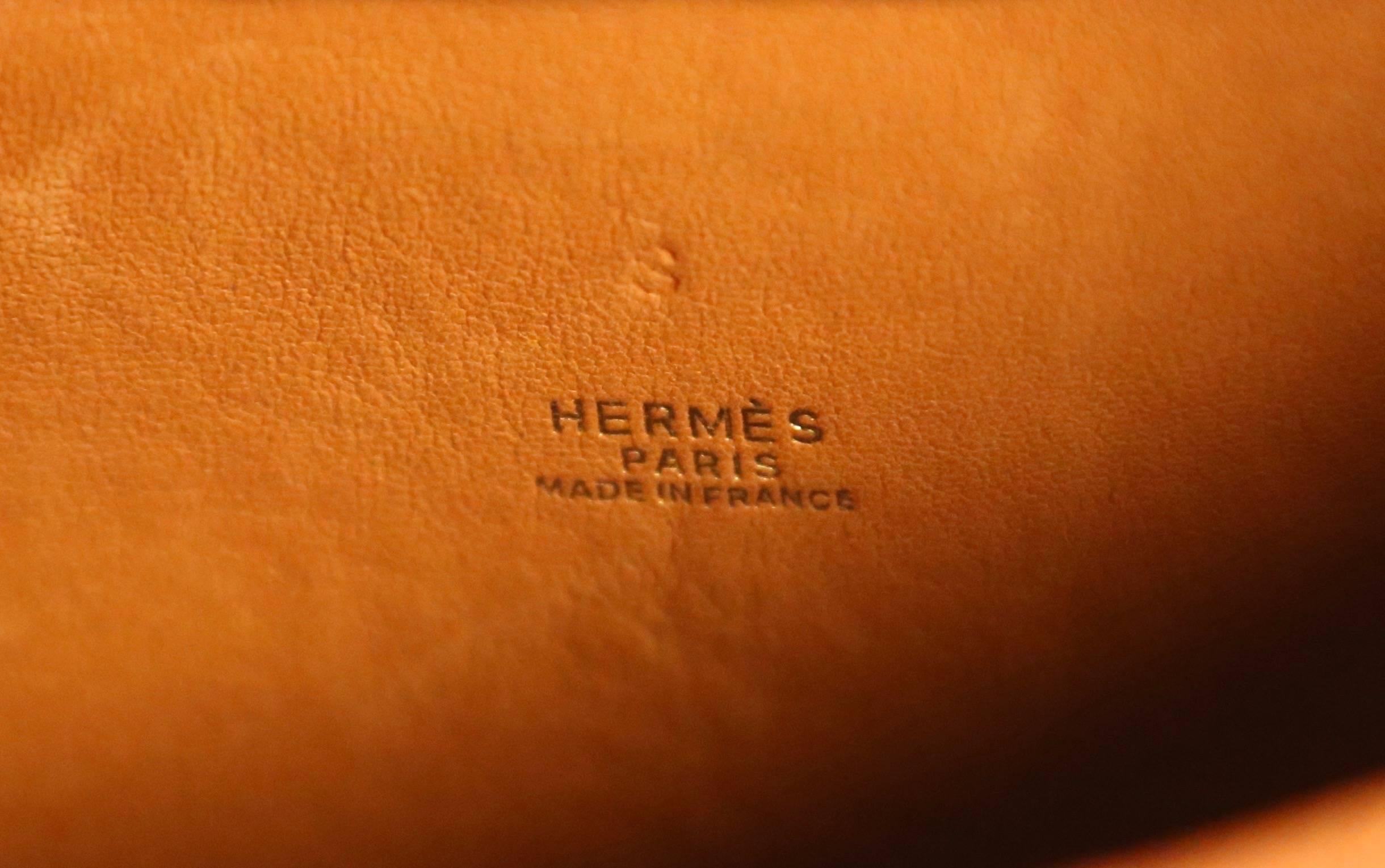 Hermes ostrich leather circular 