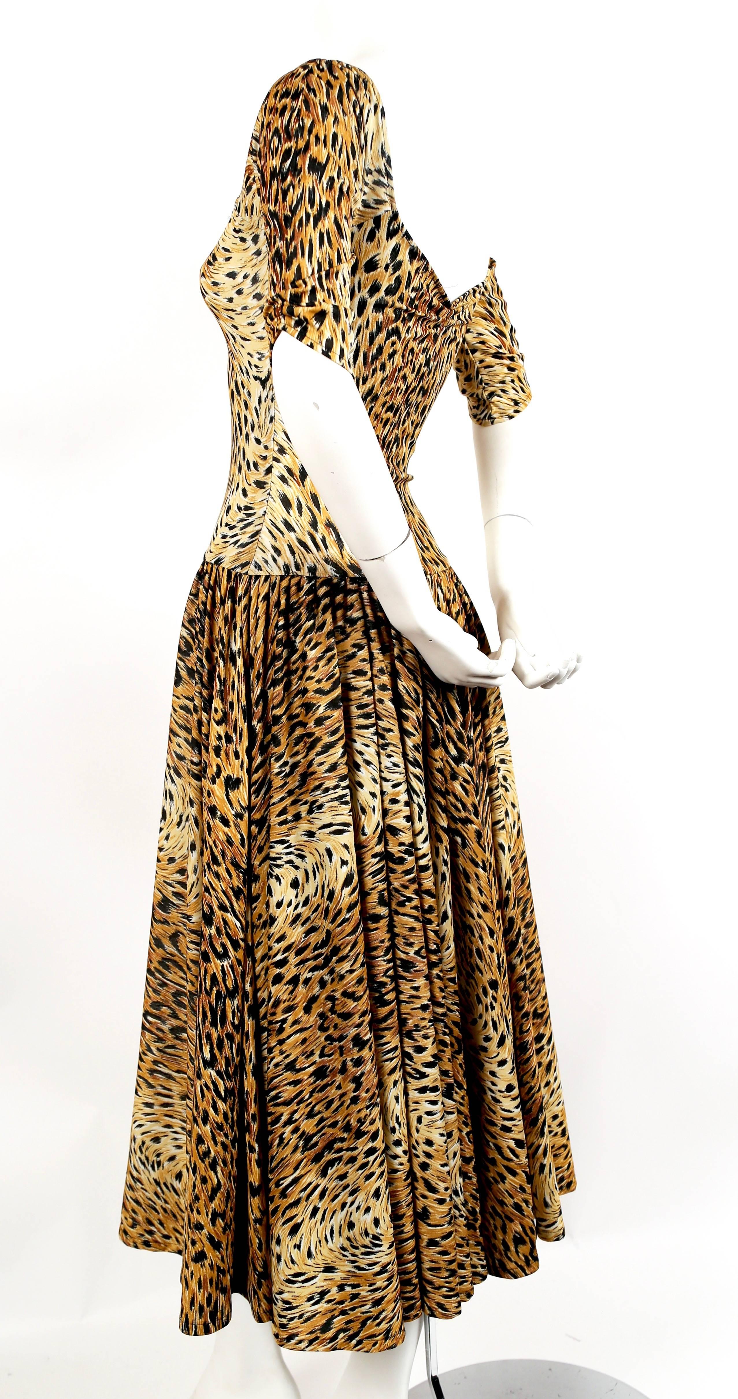 Brown This 1970s NORMA KAMALI leopard printed jersey dress