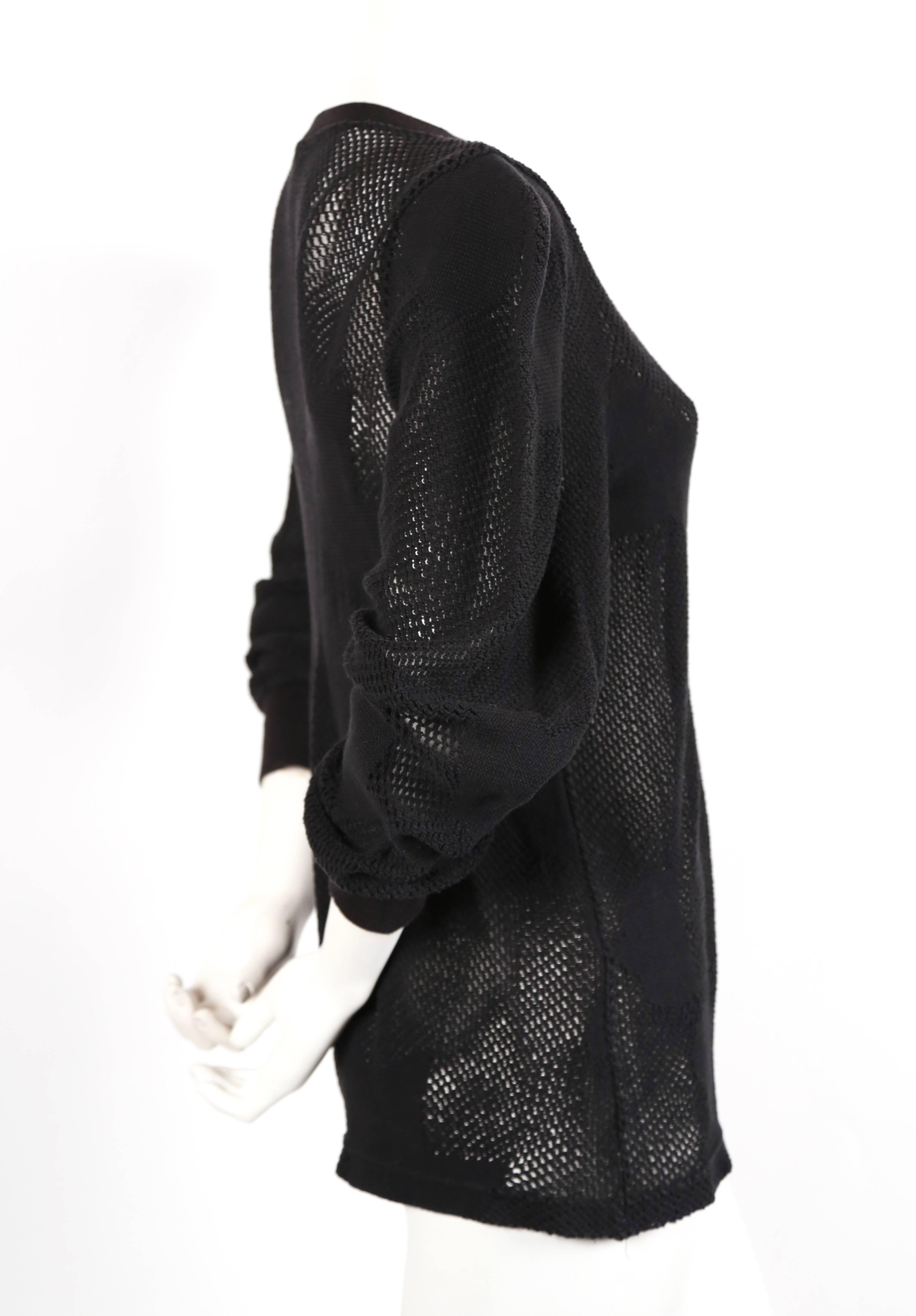 Black 1980's COMME DES GARCONS black knit top with peaked shoulders