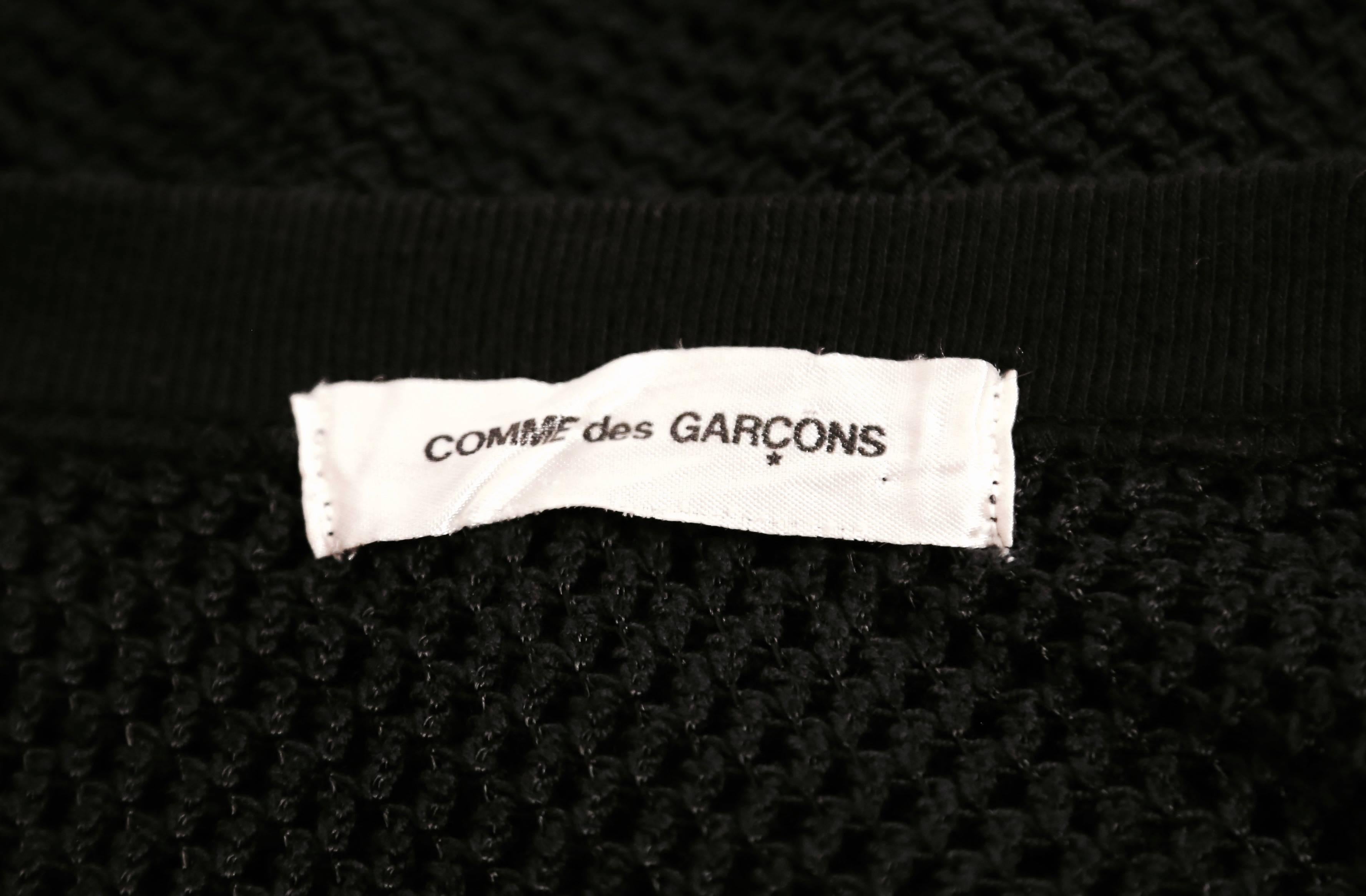 1980's COMME DES GARCONS black knit top with peaked shoulders 1