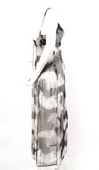 1997 DOLCE & GABBANA feather printed silk dress with bustier bodice and cut out