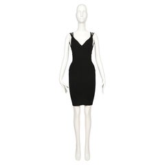 1990 AZZEDINE ALAIA schwarzes RUNWAY-Kleid mit Riemchen am Rücken