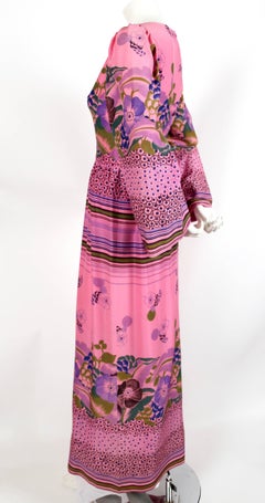1960's LANVIN haute couture floral crepe dress