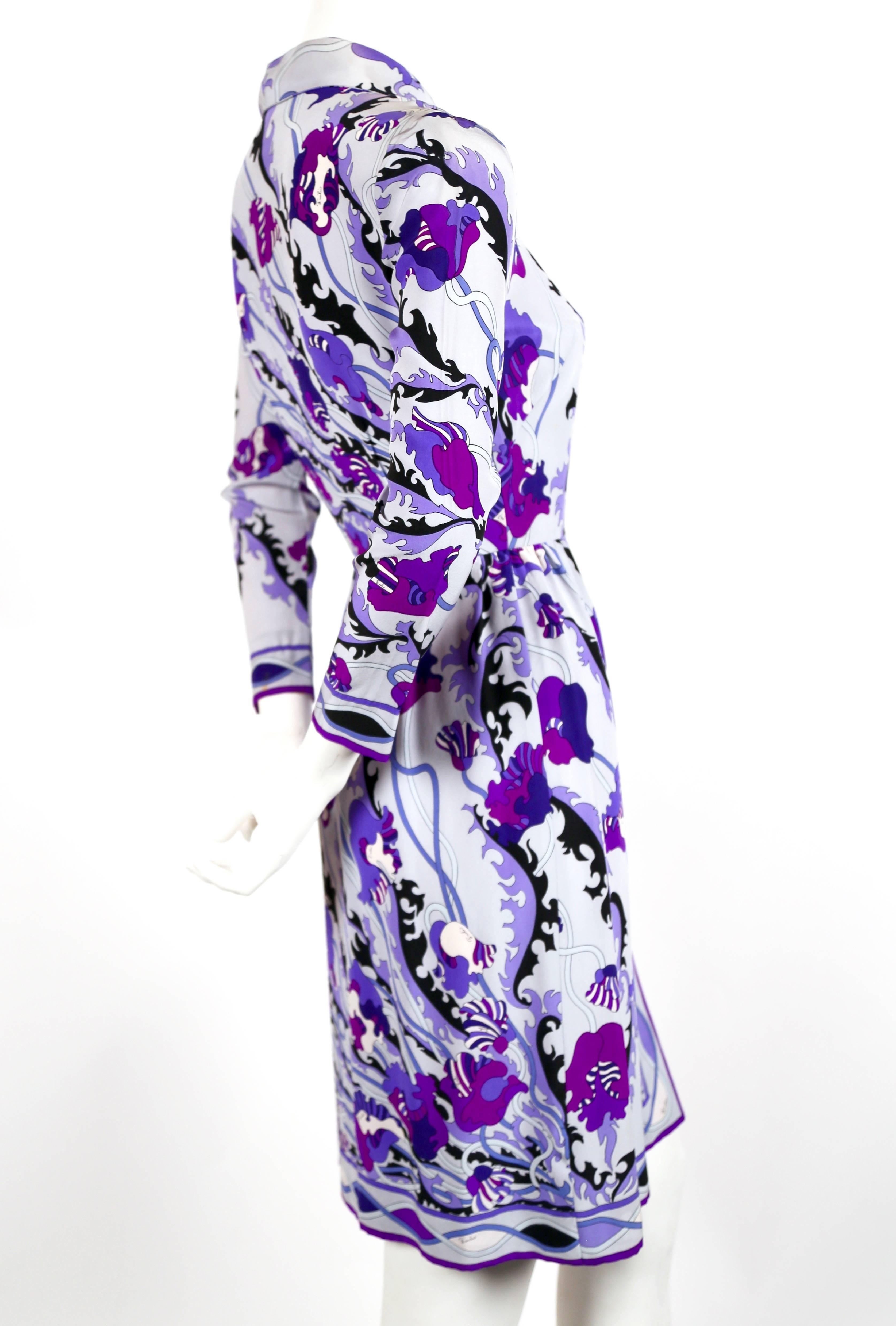Purple 1960's EMILIO PUCCI silk floral silk dress