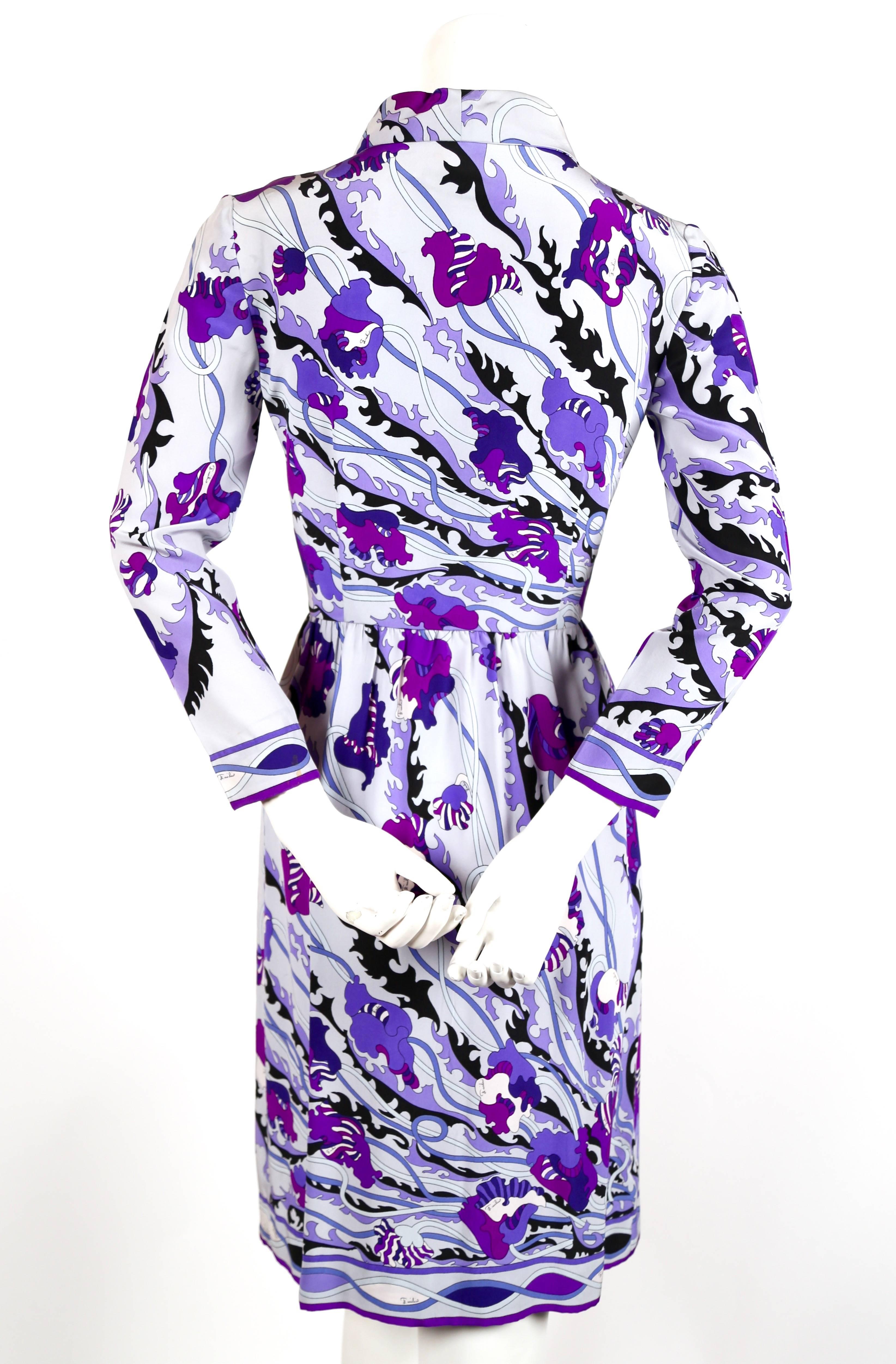 1960's EMILIO PUCCI silk floral silk dress In Excellent Condition In San Fransisco, CA