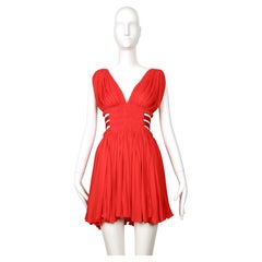 2004 AZZEDINE ALAIA edition red Grecian 'Goddess' dress
