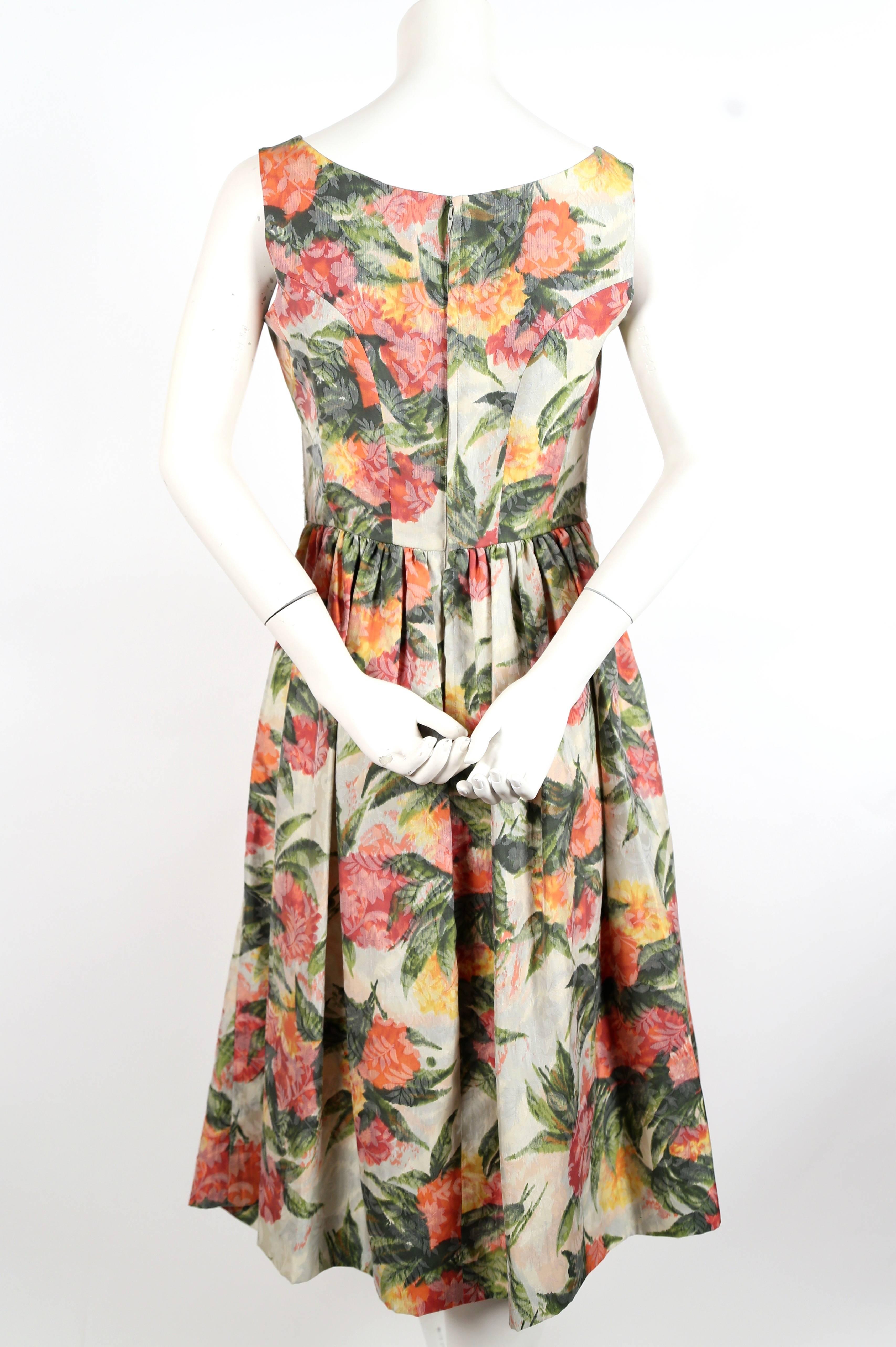 COMME DES GARCONS floral dress with sheer tulle midriff - 2007 In Excellent Condition In San Fransisco, CA
