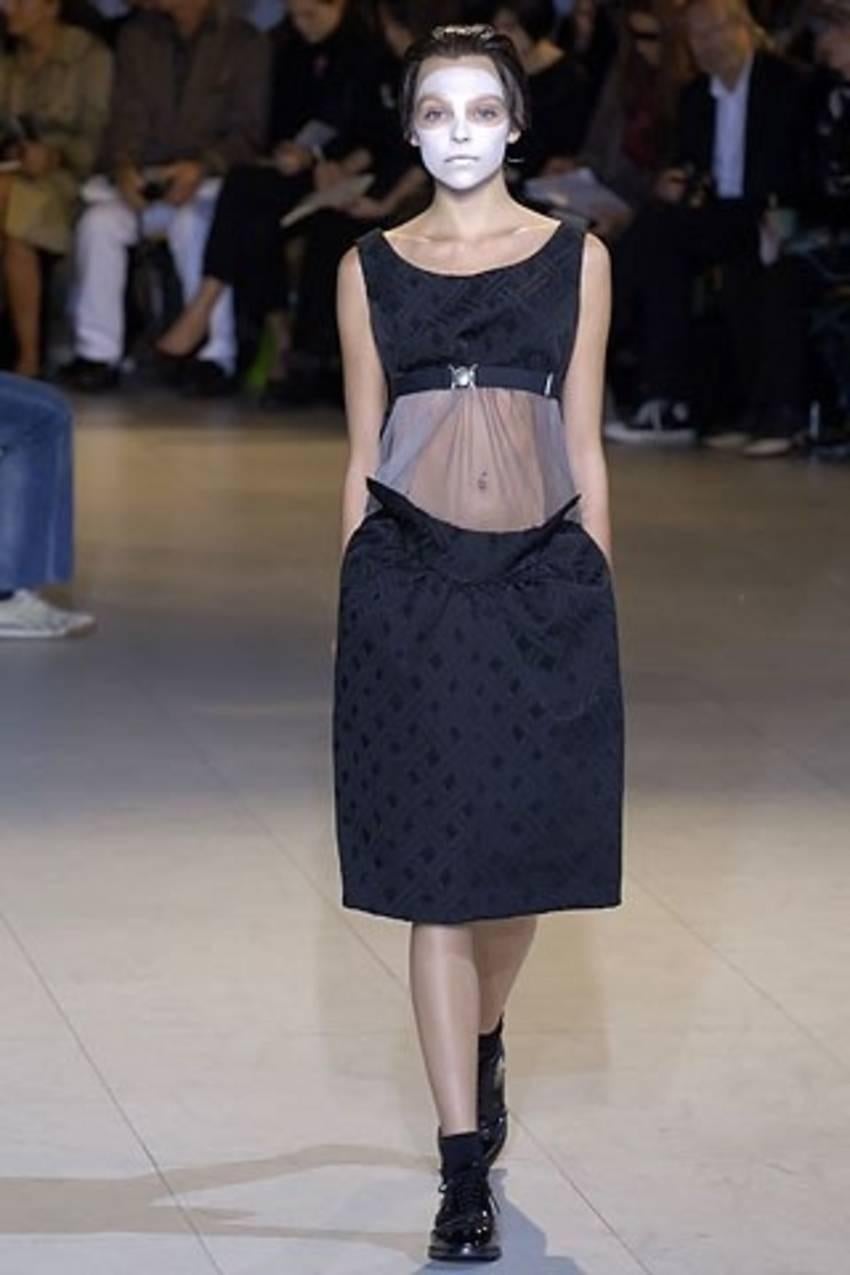 COMME DES GARCONS floral dress with sheer tulle midriff - 2007 1