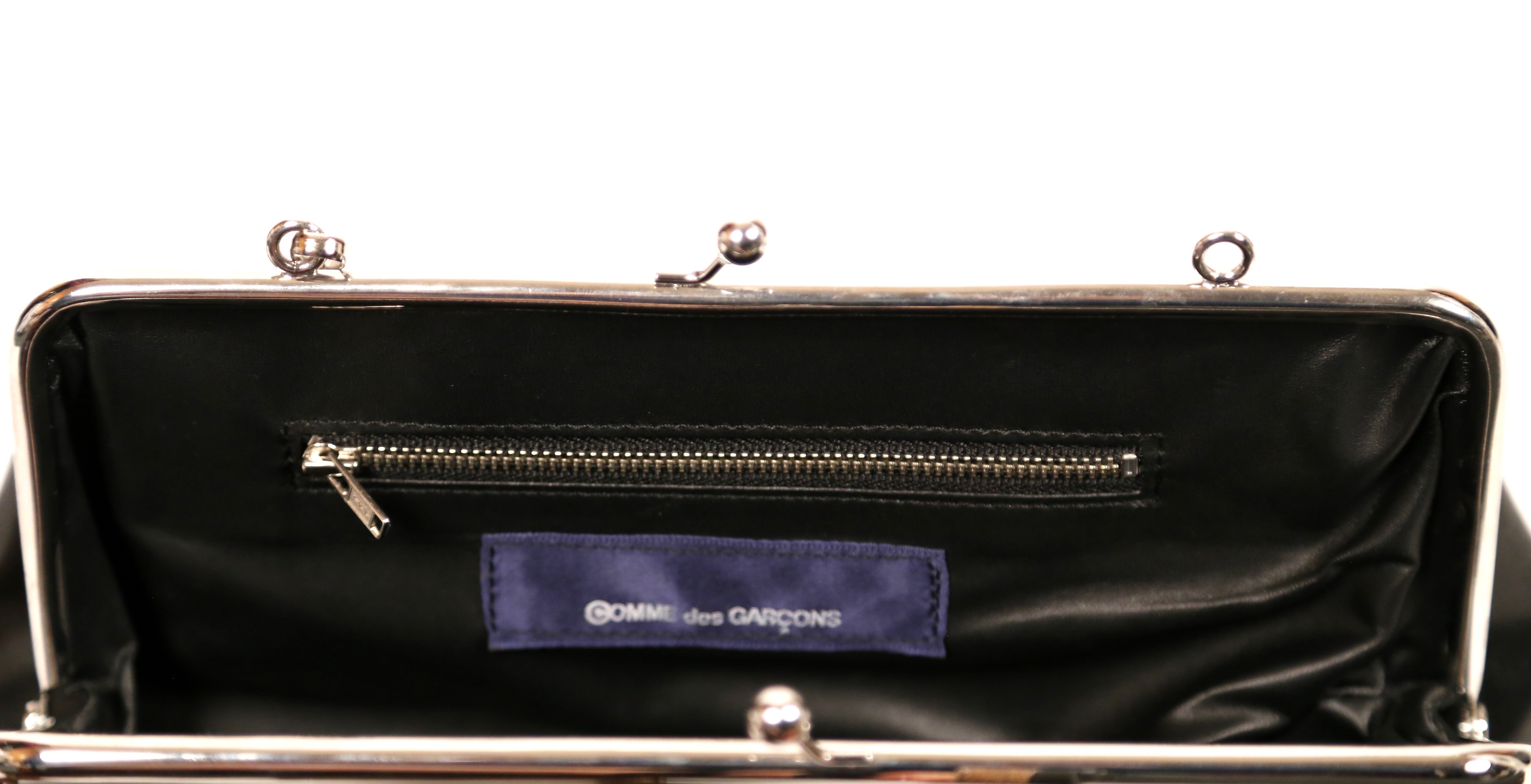 comme des gar?ons black leather crossbody bag