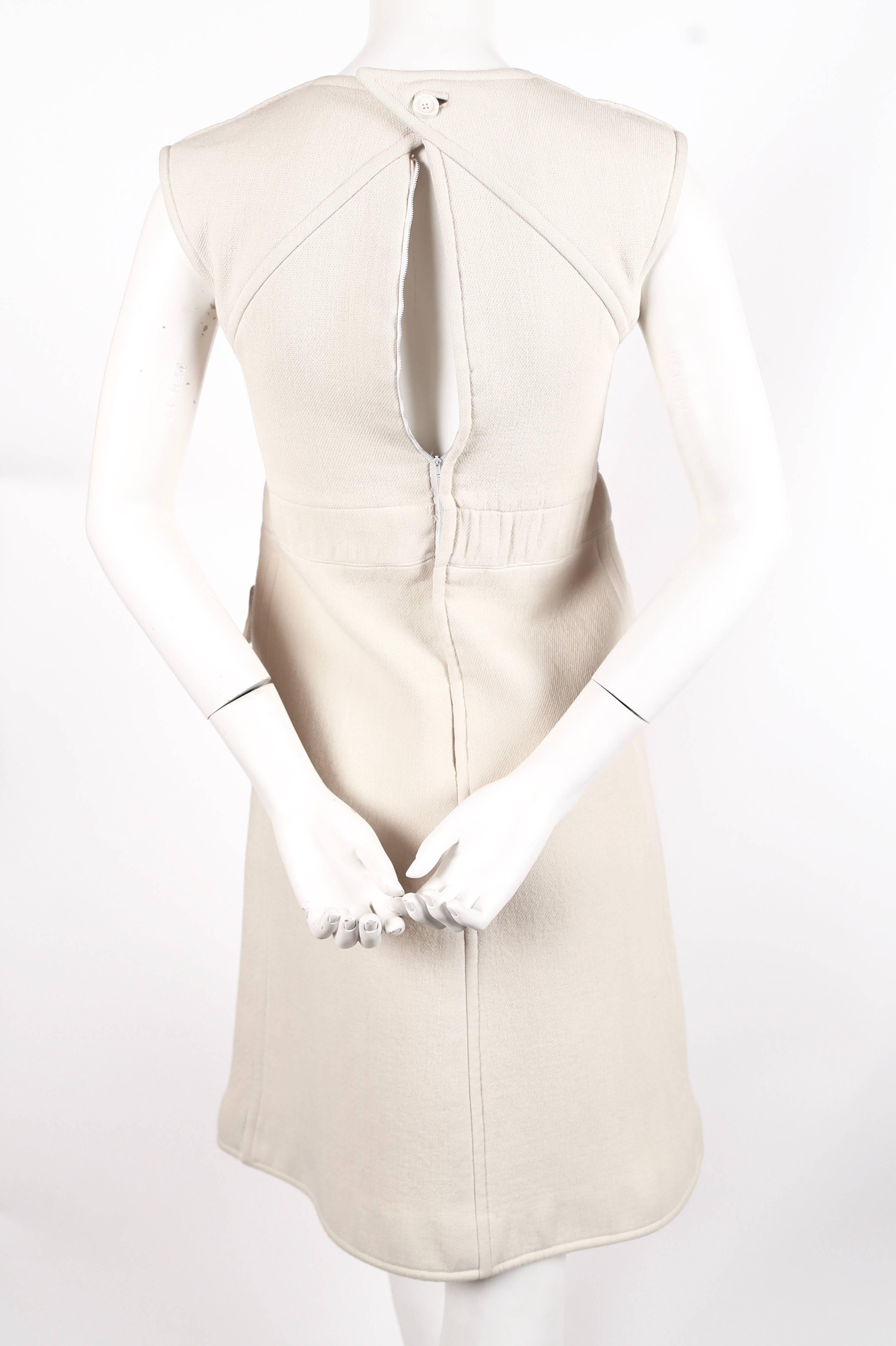 1960's COURREGES numbered haute couture A-line wool dress In Good Condition In San Fransisco, CA