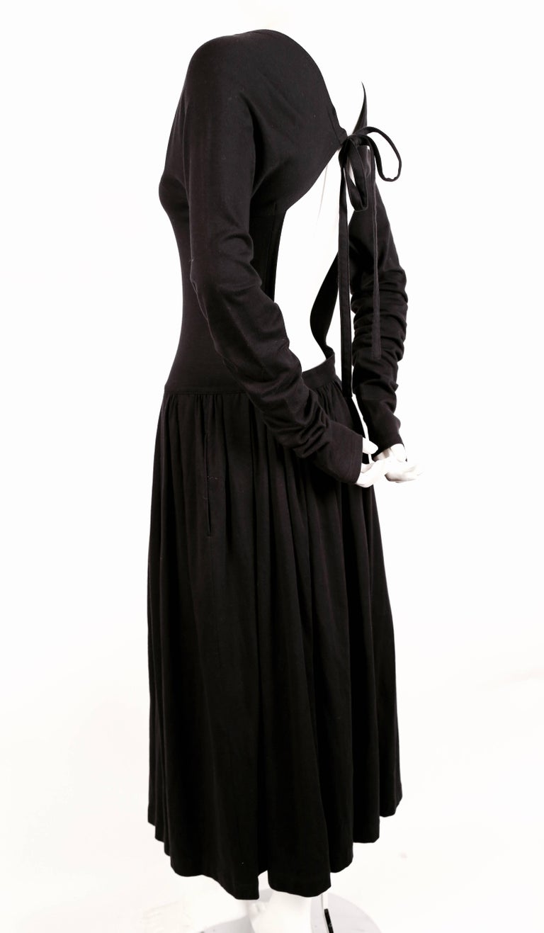 1985 COMME DES GARCONS black runway dress with open back and ...