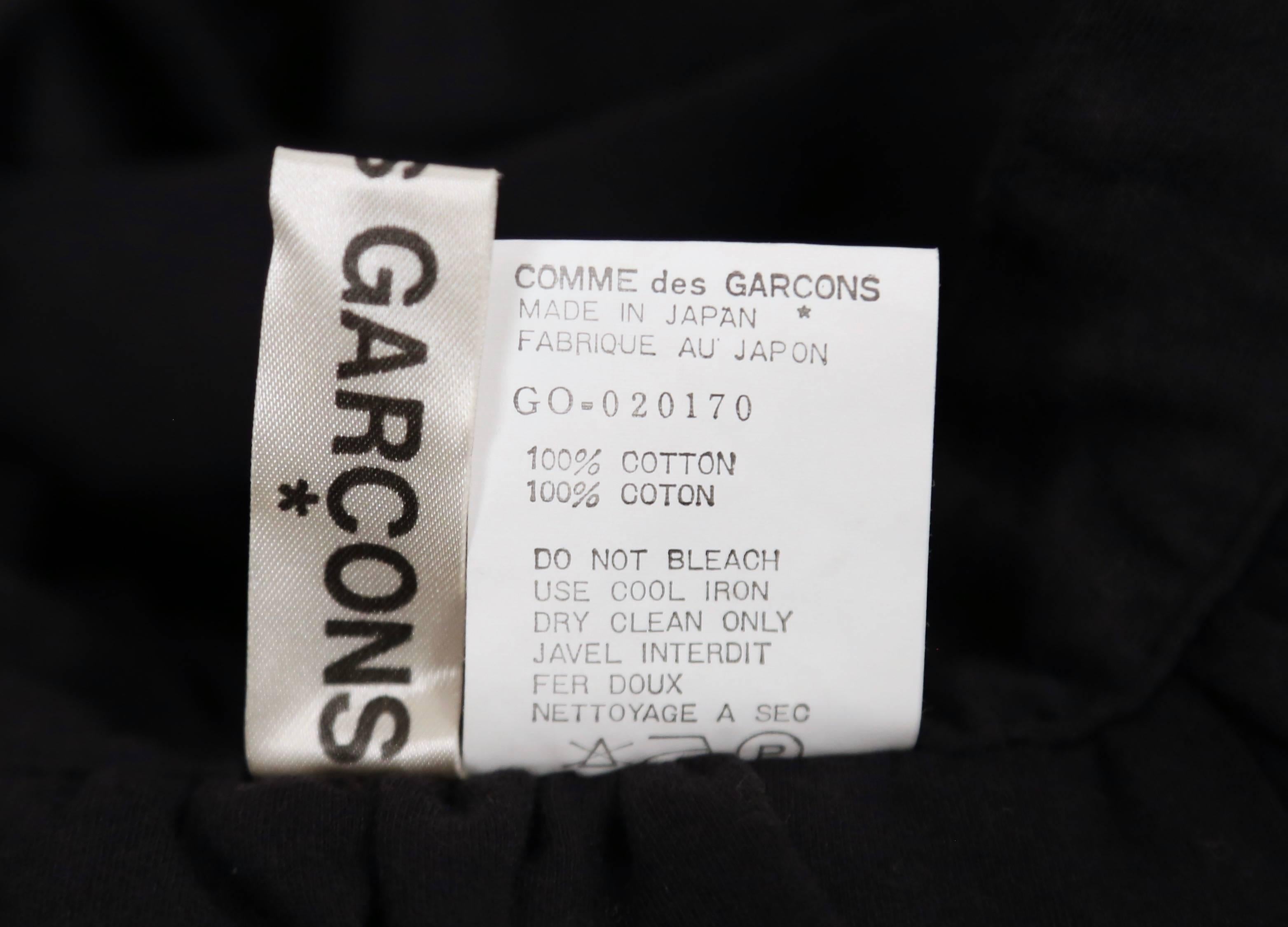 Women's or Men's 1985 COMME DES GARCONS black runway dress with open back and exaggerated arms