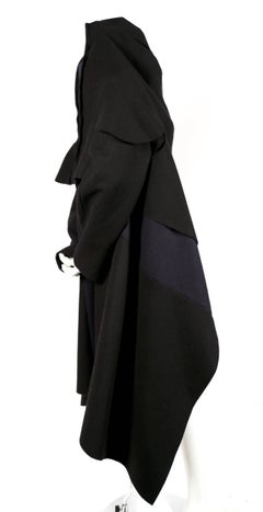 2003 COMME DES GARCONS black & navy felted long wool coat