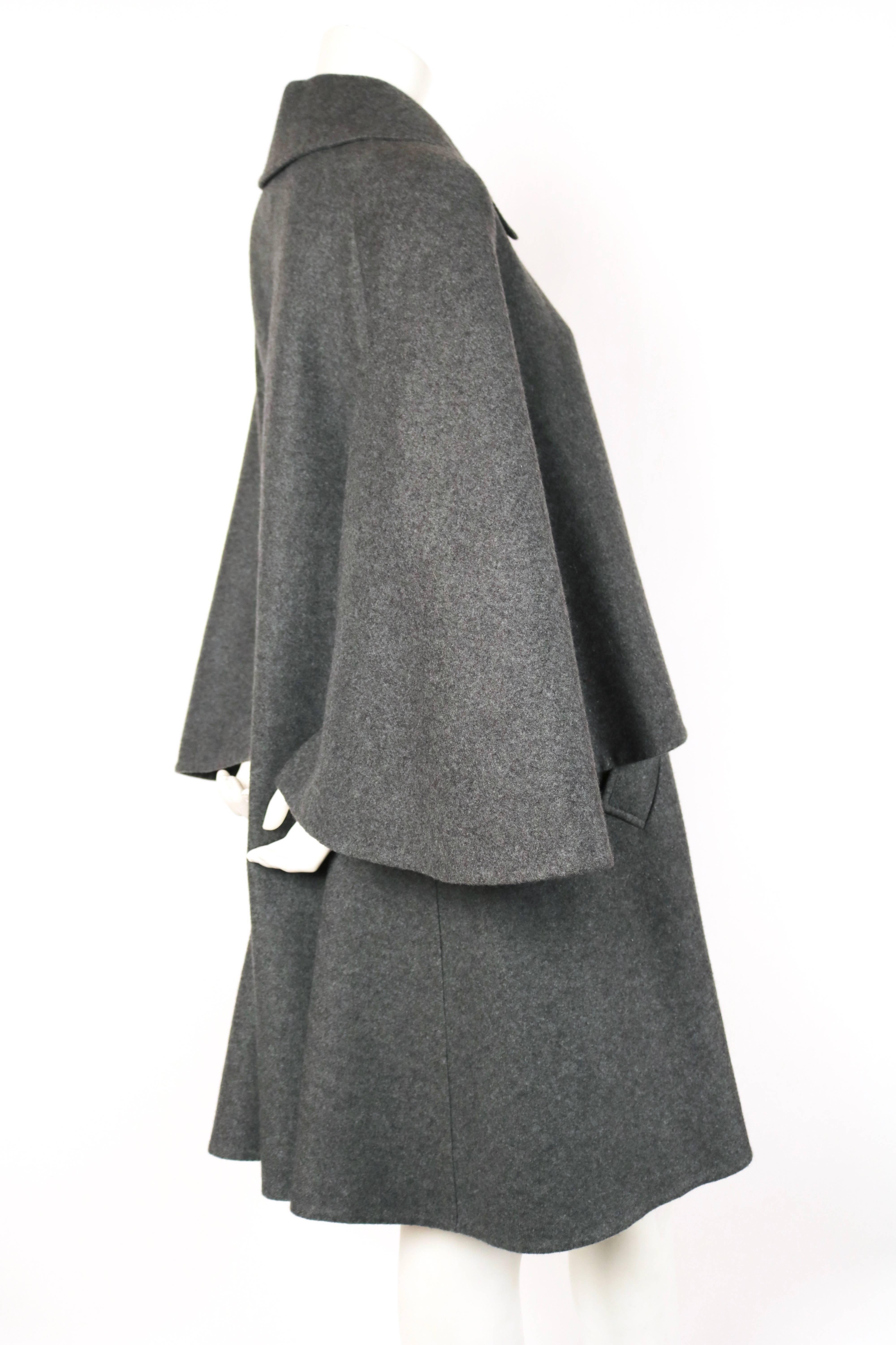 double-faced wool oversized cape