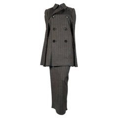 Junya Watanabe striped wool runway cape coat and skirt, 2008 