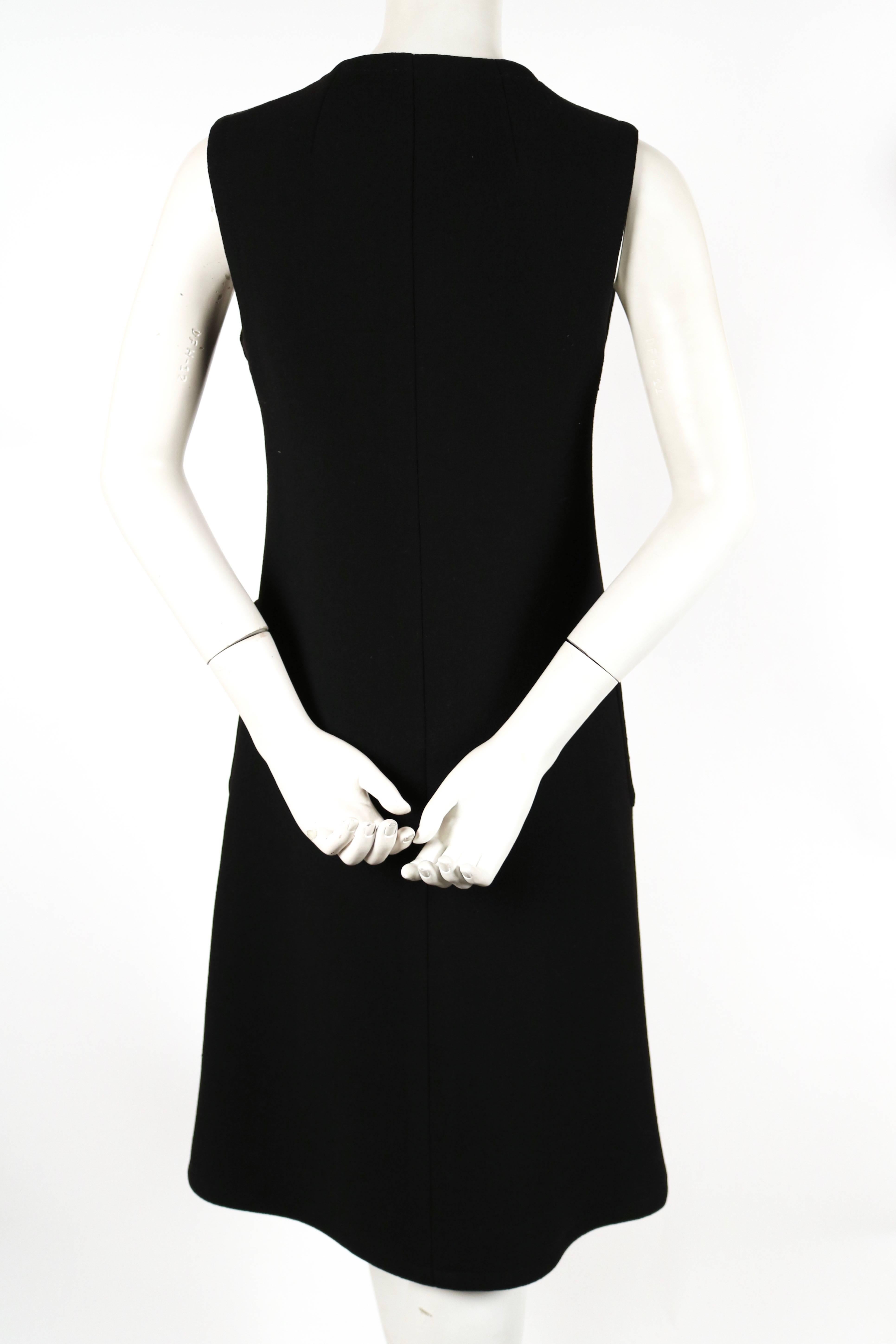 1960's LANVIN black wool A-line dress In Excellent Condition In San Fransisco, CA