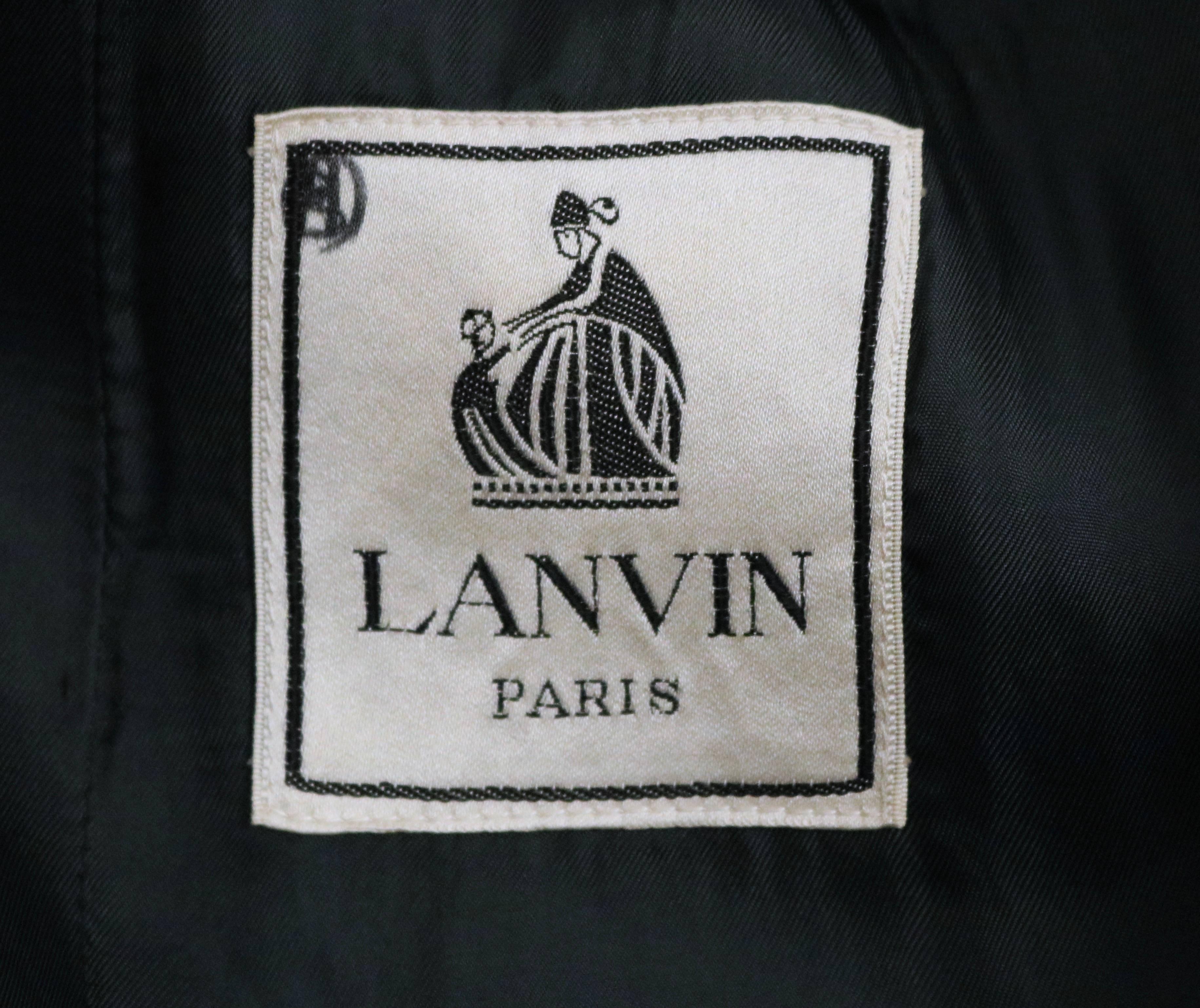 Women's or Men's 1960's LANVIN black wool A-line dress