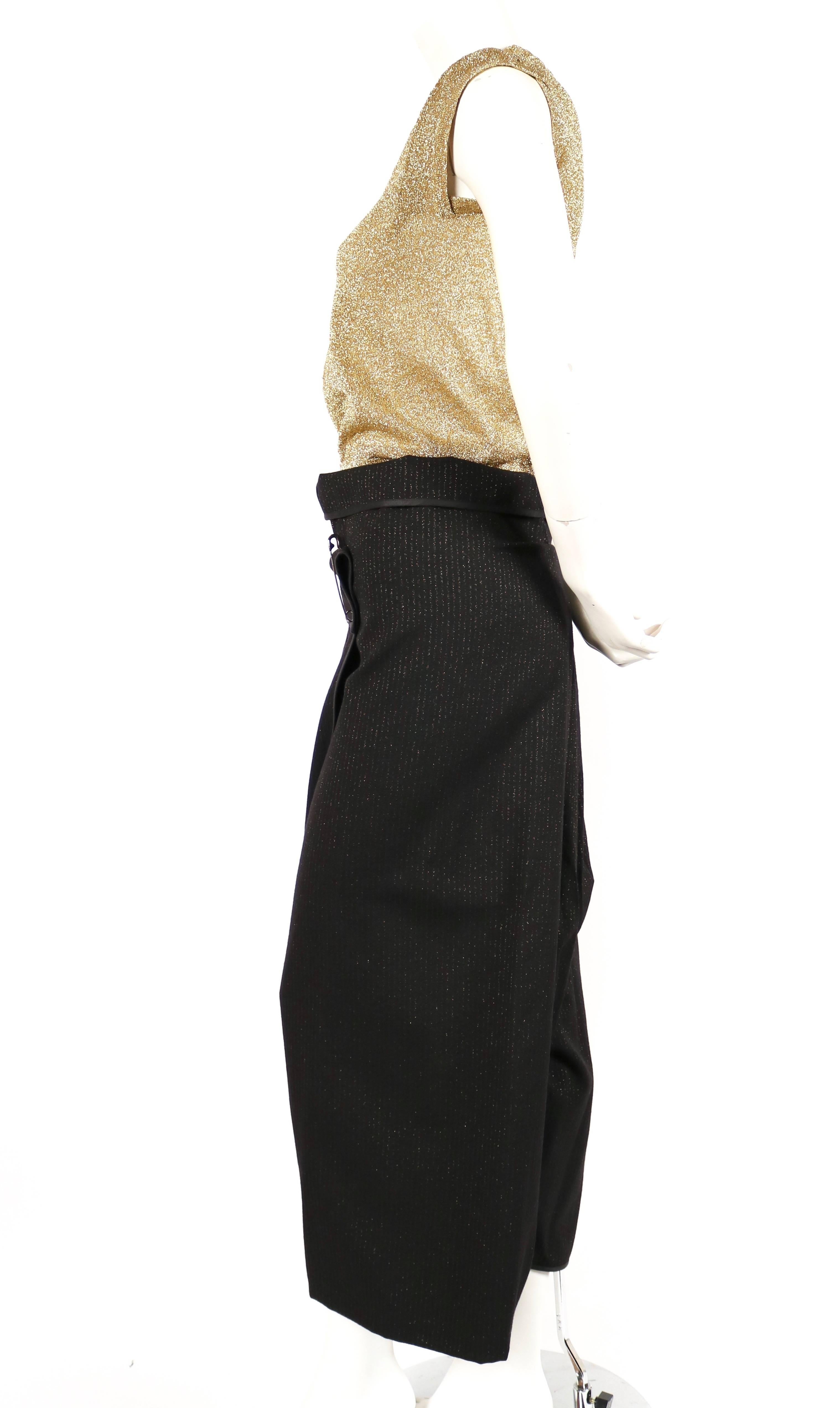 Comme Des Garcons lurex top with gold pinstriped wrap sarouel pants, 1999  In Excellent Condition In San Fransisco, CA