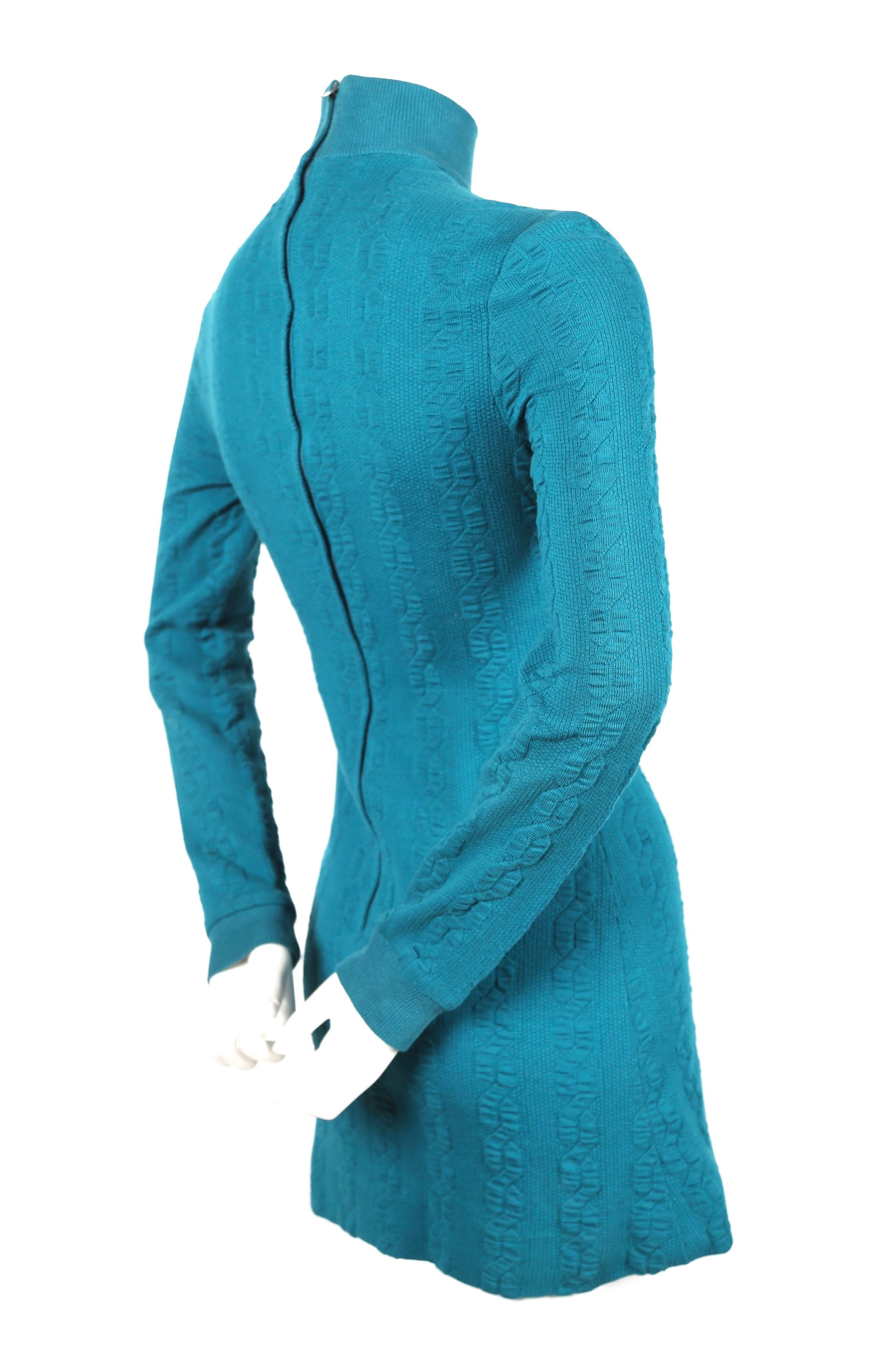 Blue 1960's BETSEY JOHNSON for PARAPHERNALIA turquoise mini dress
