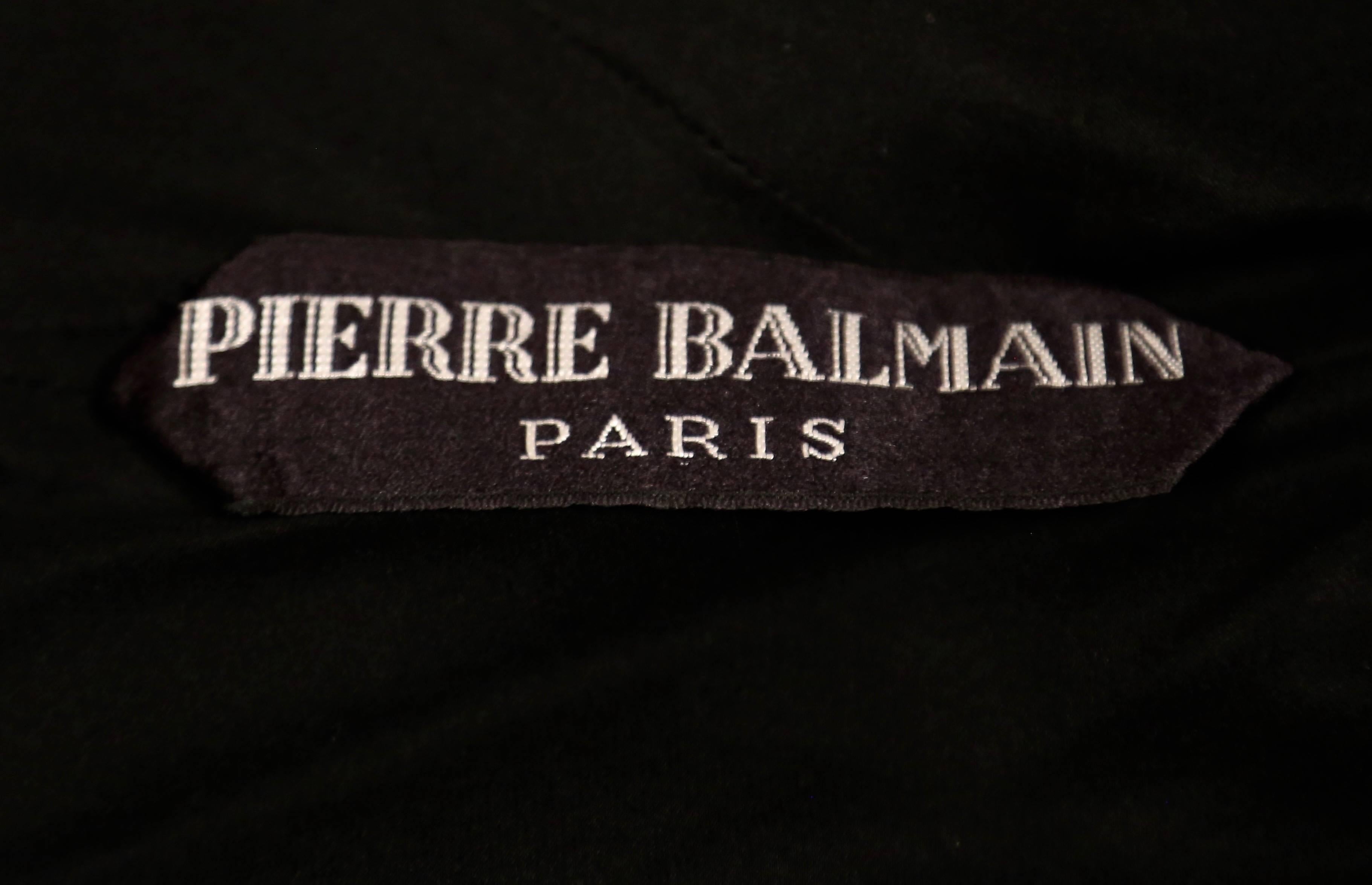 1960's PIERRE BALMAIN  black silk haute couture gown with crystals 2