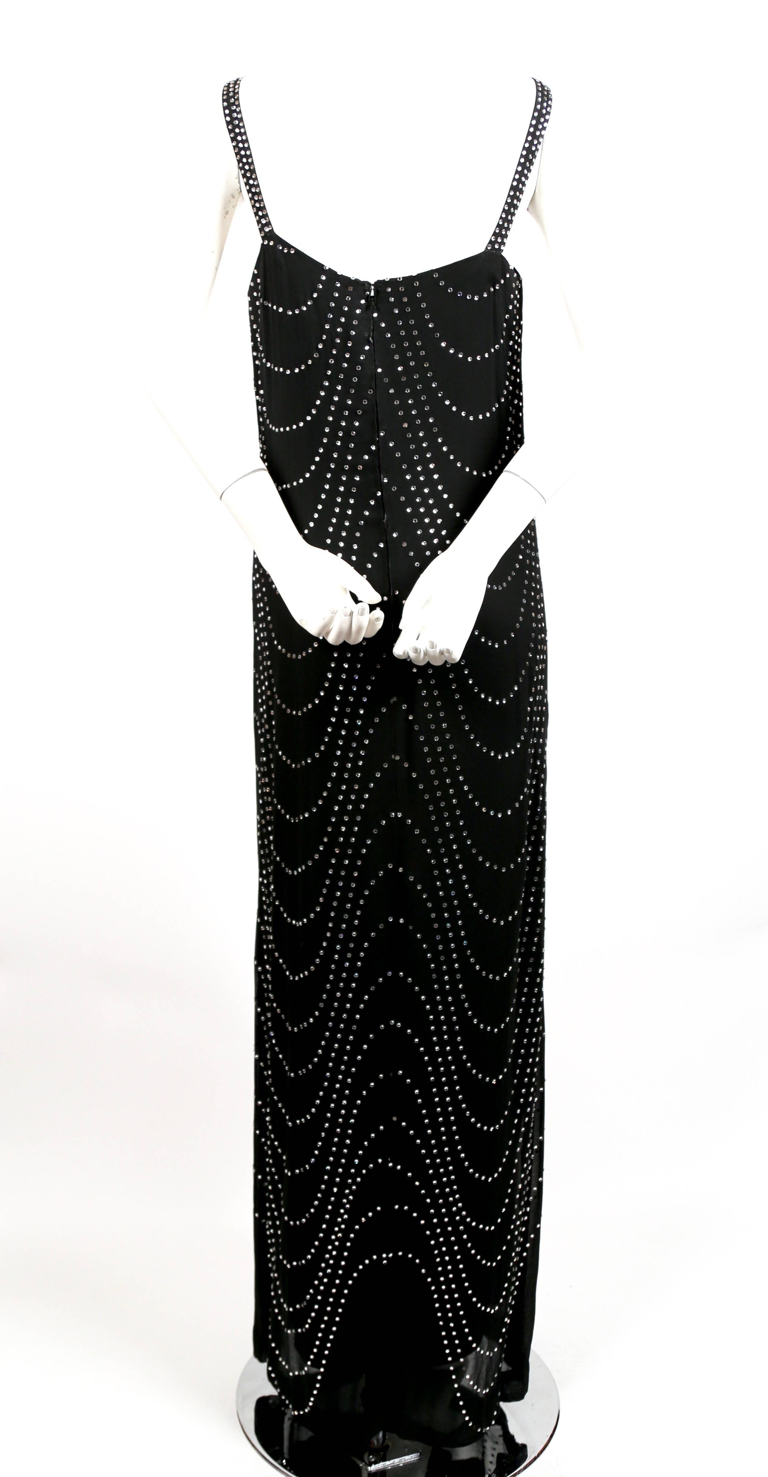 Women's 1960's PIERRE BALMAIN  black silk haute couture gown with crystals