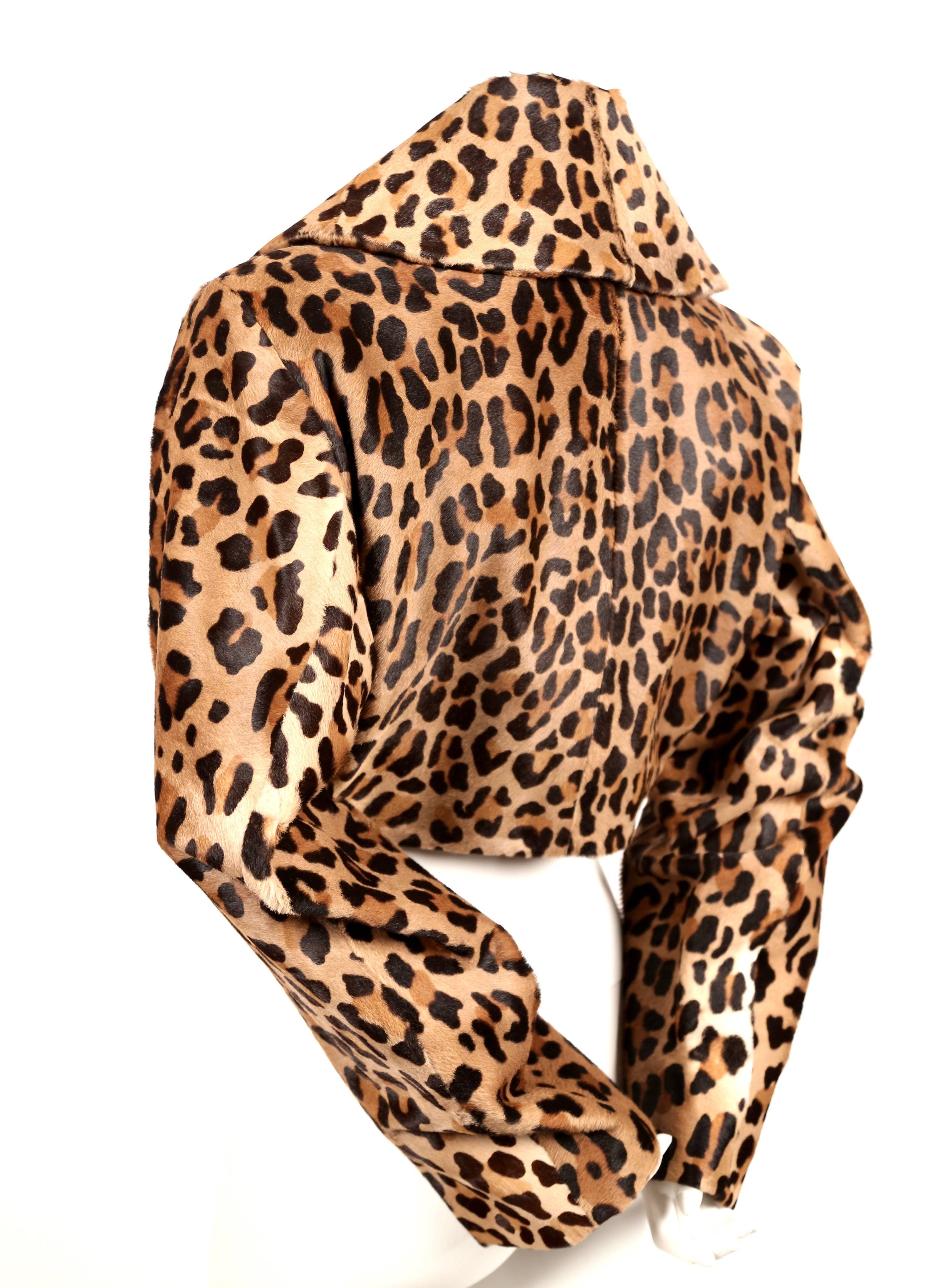 1991 AZZEDINE ALAIA leopard calf fur runway jacket For Sale at 