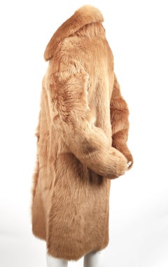 2000 Helmut Lang tan shearling runway coat with double collar