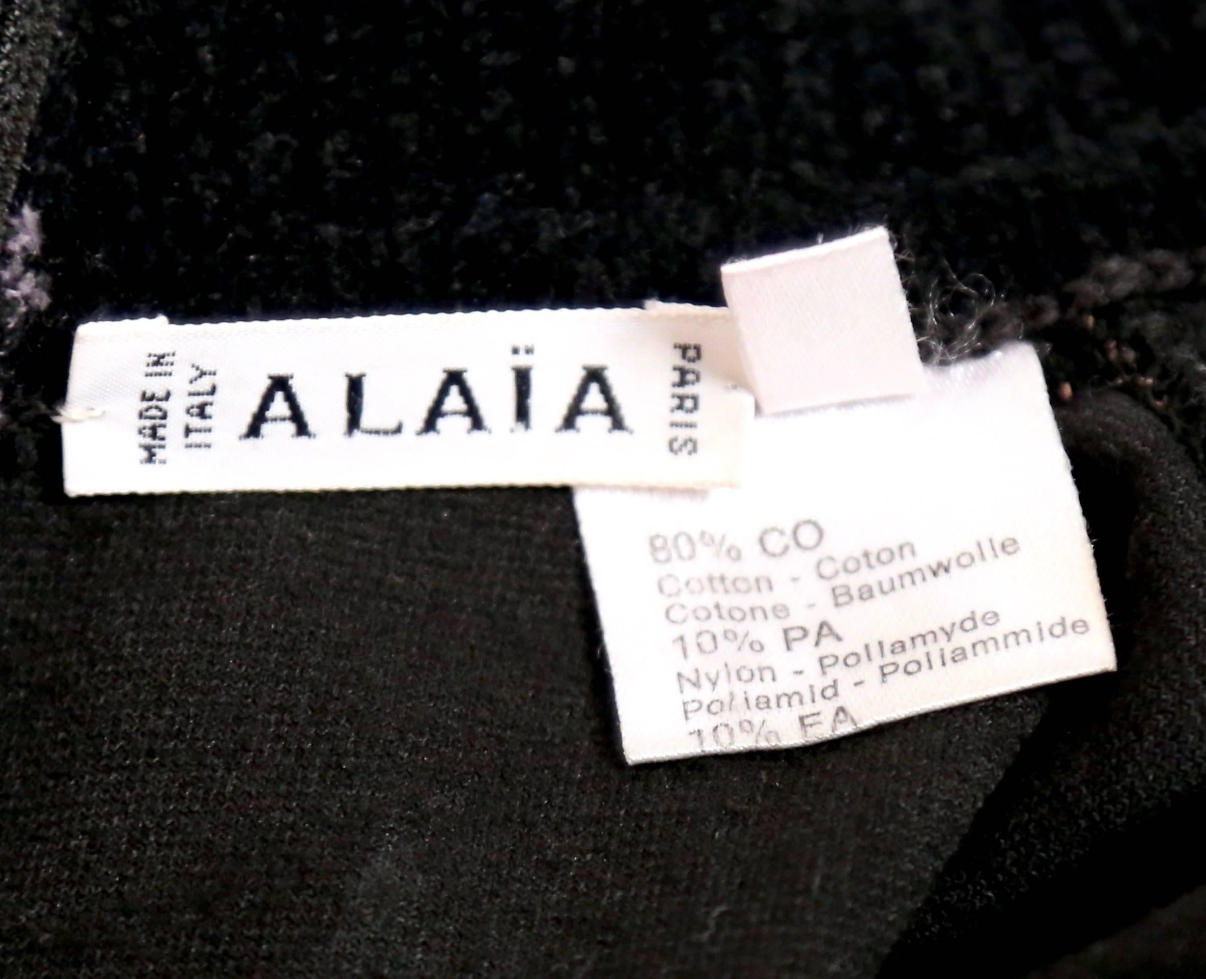 1990's AZZEDINE ALAIA black velvet bodysuit In Excellent Condition In San Fransisco, CA