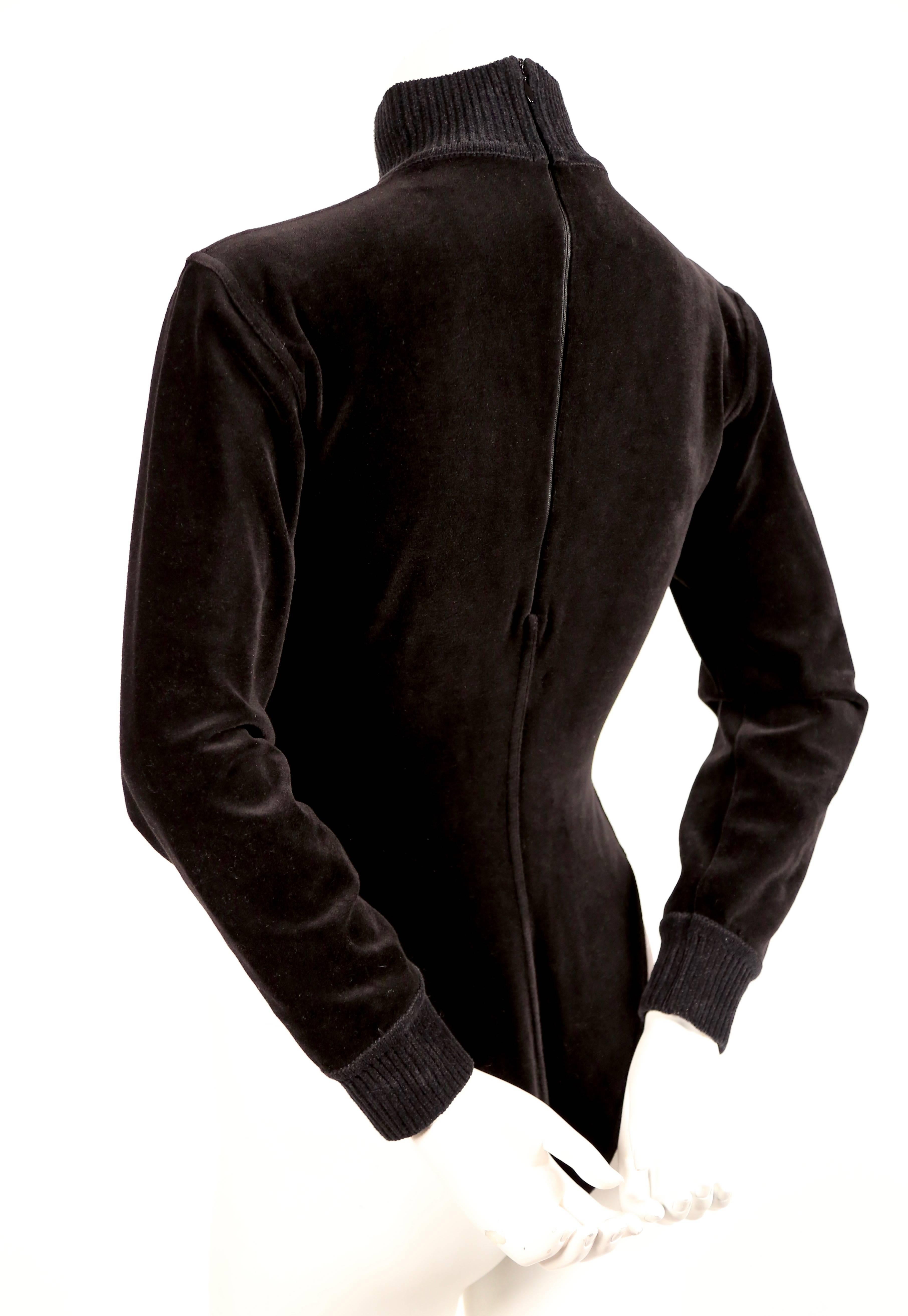 black velvet turtleneck bodysuit