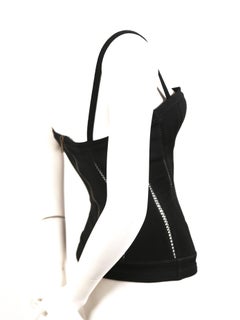 1991 AZZEDINE ALAIA black knit bustier corset top