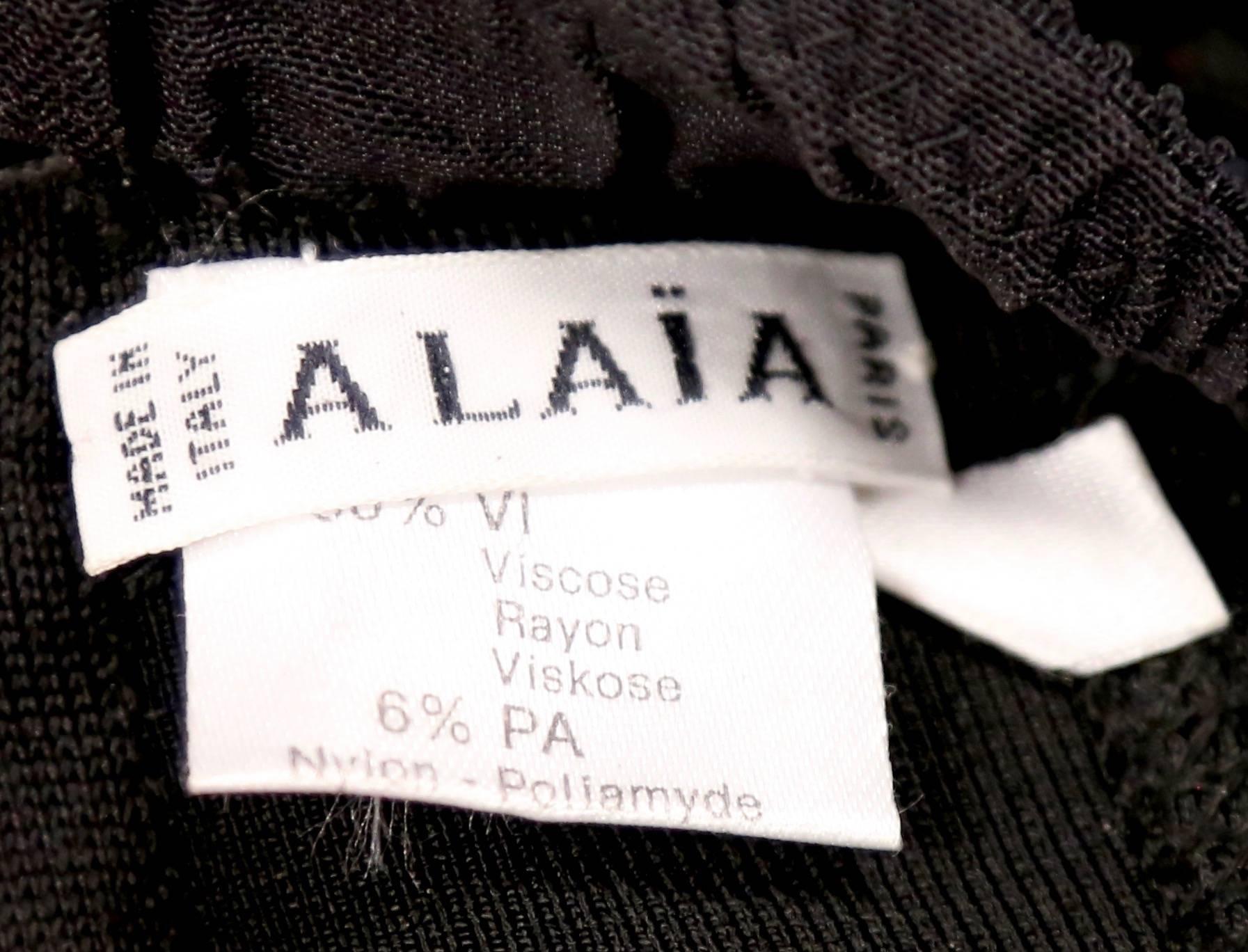 1991 AZZEDINE ALAIA black knit bustier corset top In Excellent Condition In San Fransisco, CA