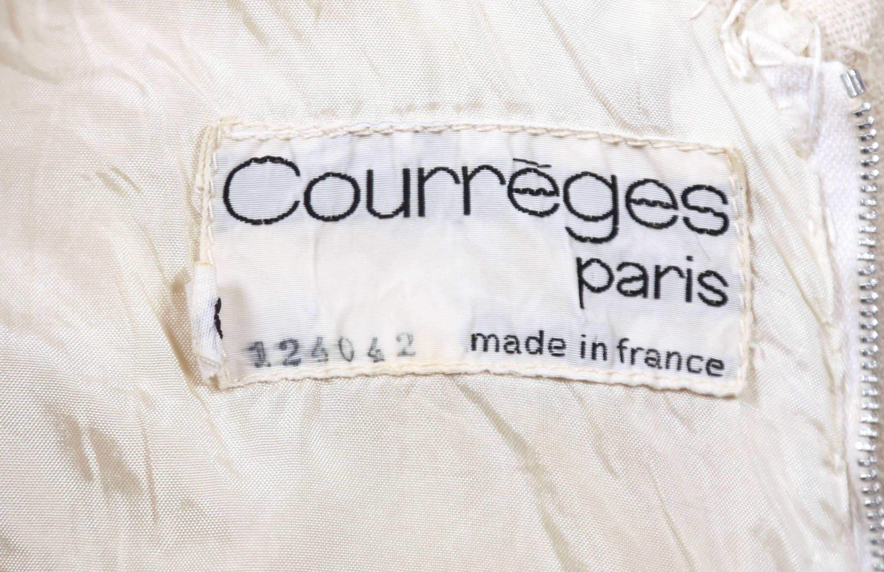 Women's Courreges numbered haute couture A-line wool dress, 1960s 