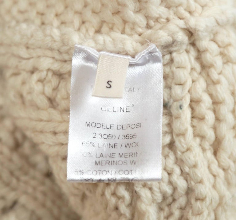 Celine by Phoebe Philo cream cable knit wool sweater at 1stDibs ...