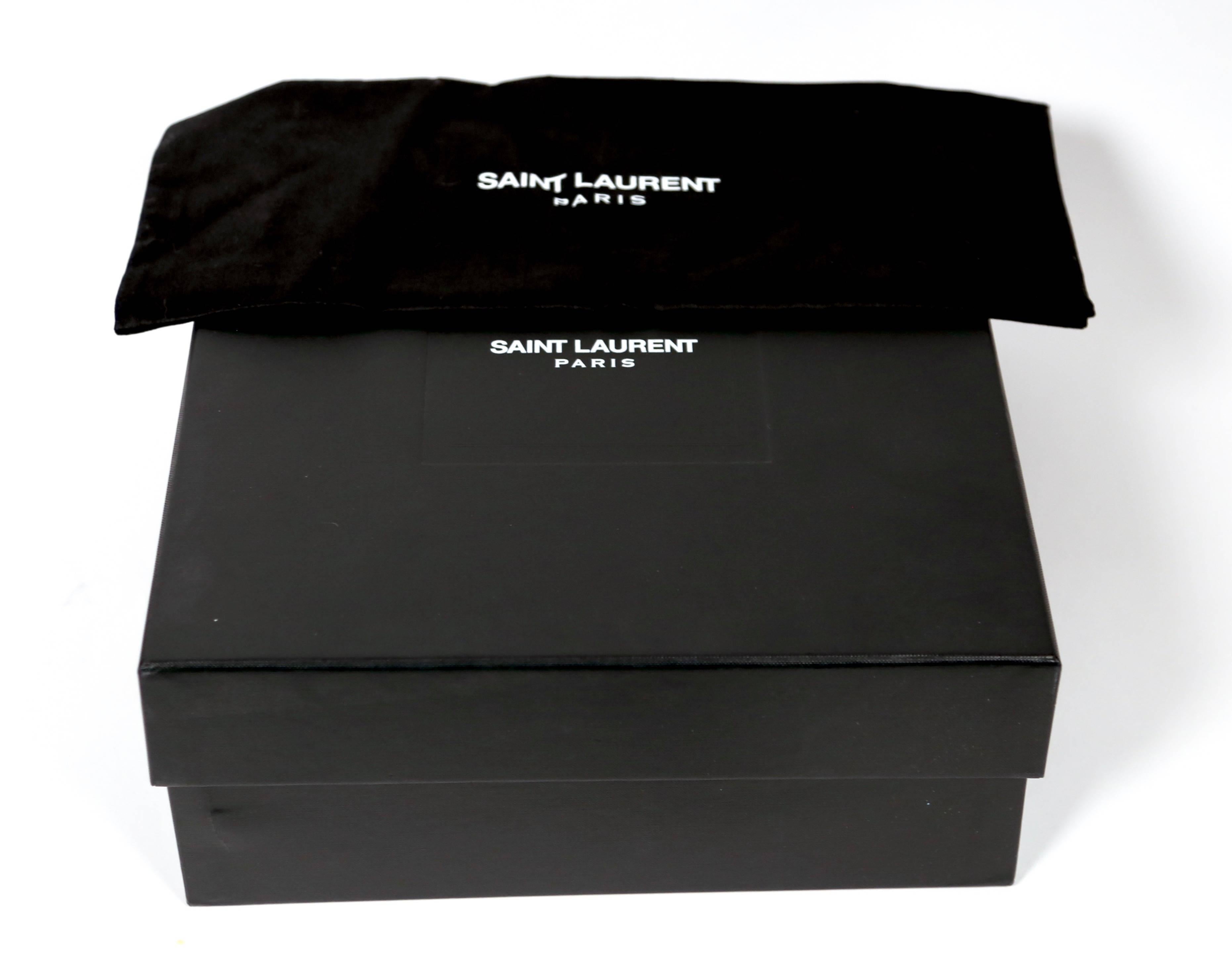 new SAINT LAURENT black leather 'Cat 50' lace up boots 41 In New Condition In San Fransisco, CA