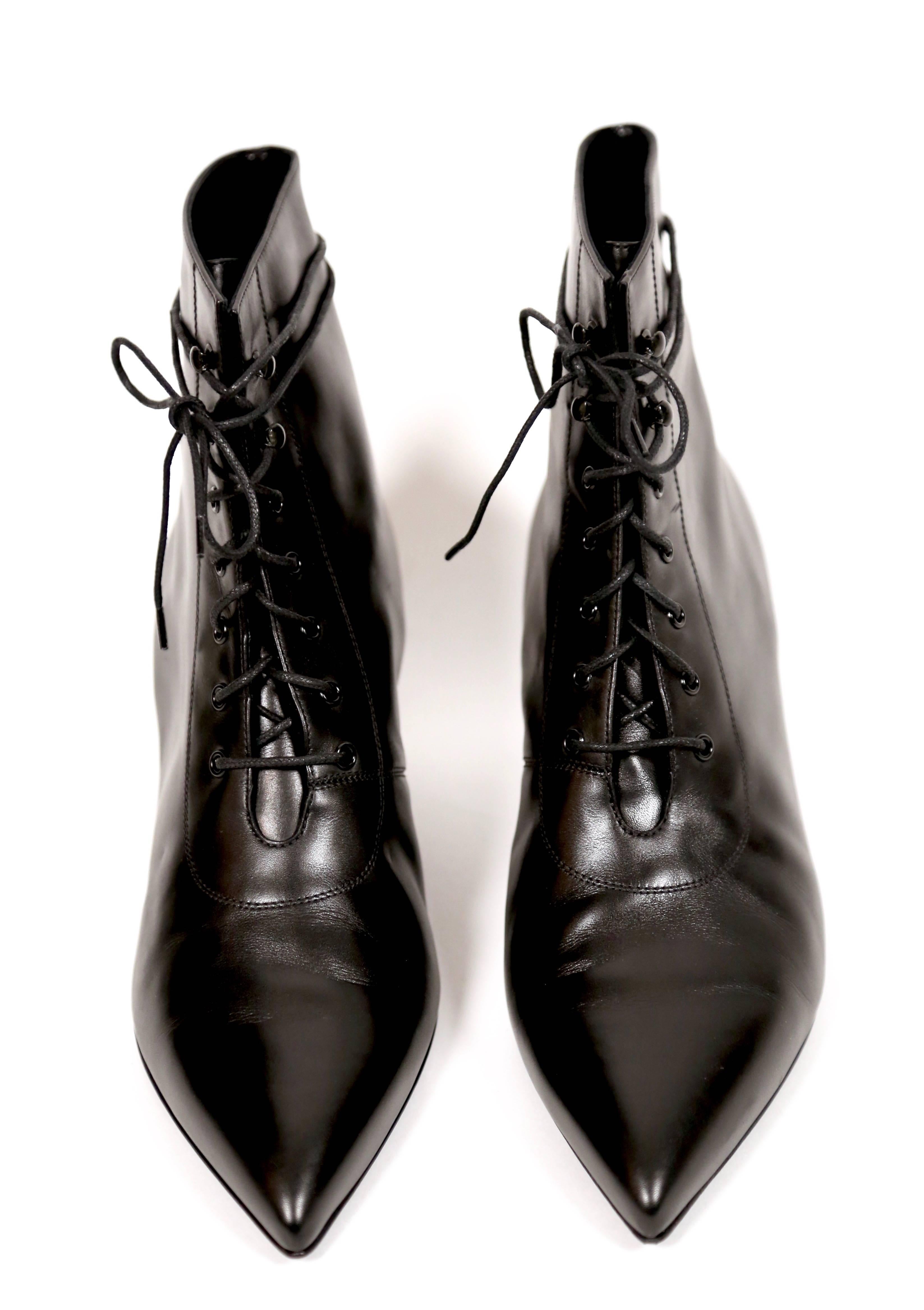 ysl lace up boots
