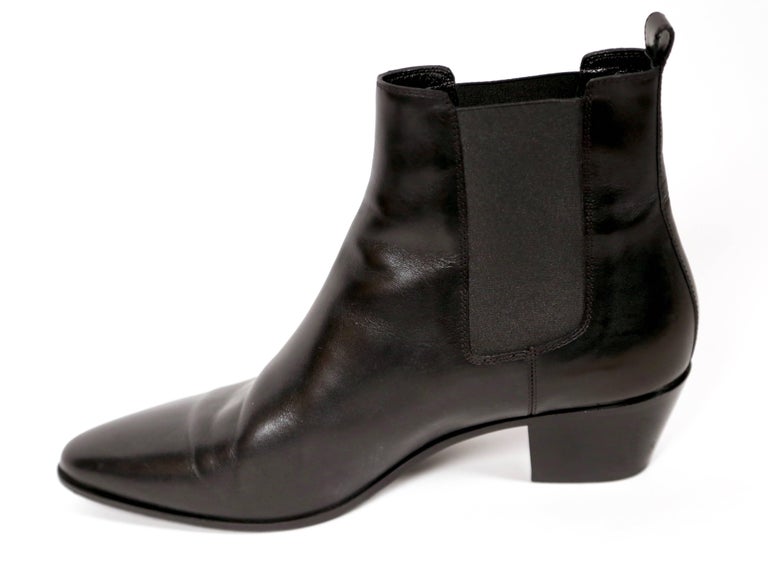 SAINT LAURENT black leather 'Rock 40' Chelsea boots 41 at 1stDibs | saint  laurent rock chelsea boot