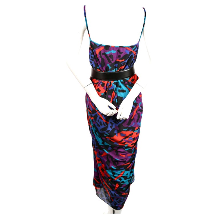 early 1980's MISSONI draped jersey dress with abstract print For Sale ...