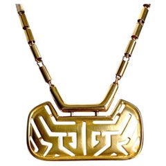 Collana modernista dorata PIERRE CARDIN degli anni '60
