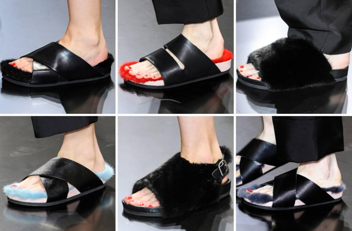 Women's or Men's 2013 CELINE by PHOEBE PHILOE black furkenstock sandals 41 NEW