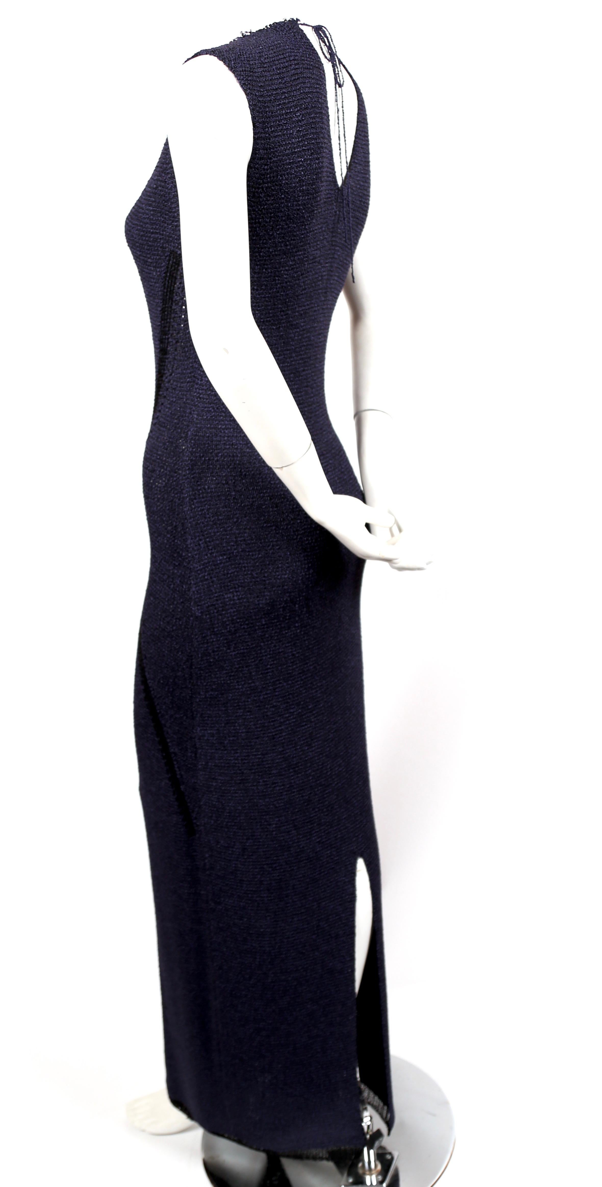 CELINE by PHOEBE PHILO navy and black knit dress In Excellent Condition In San Fransisco, CA