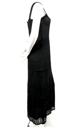 1970's TED LAPIDUS couture eyelet dress with tiered hem