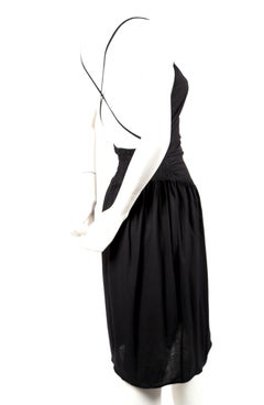 1990's CERRUTI 1881 black shirred cotton dress