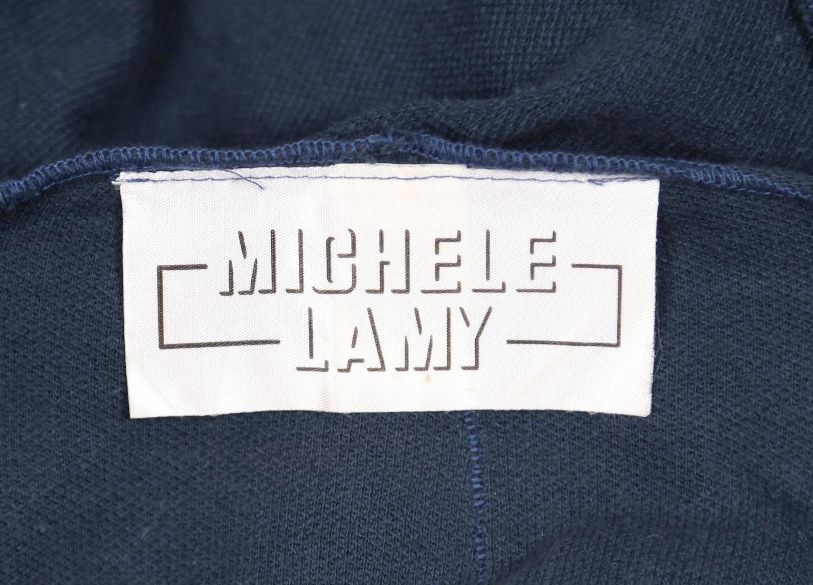Women's or Men's 1980's MICHELE LAMY teal cotton dress